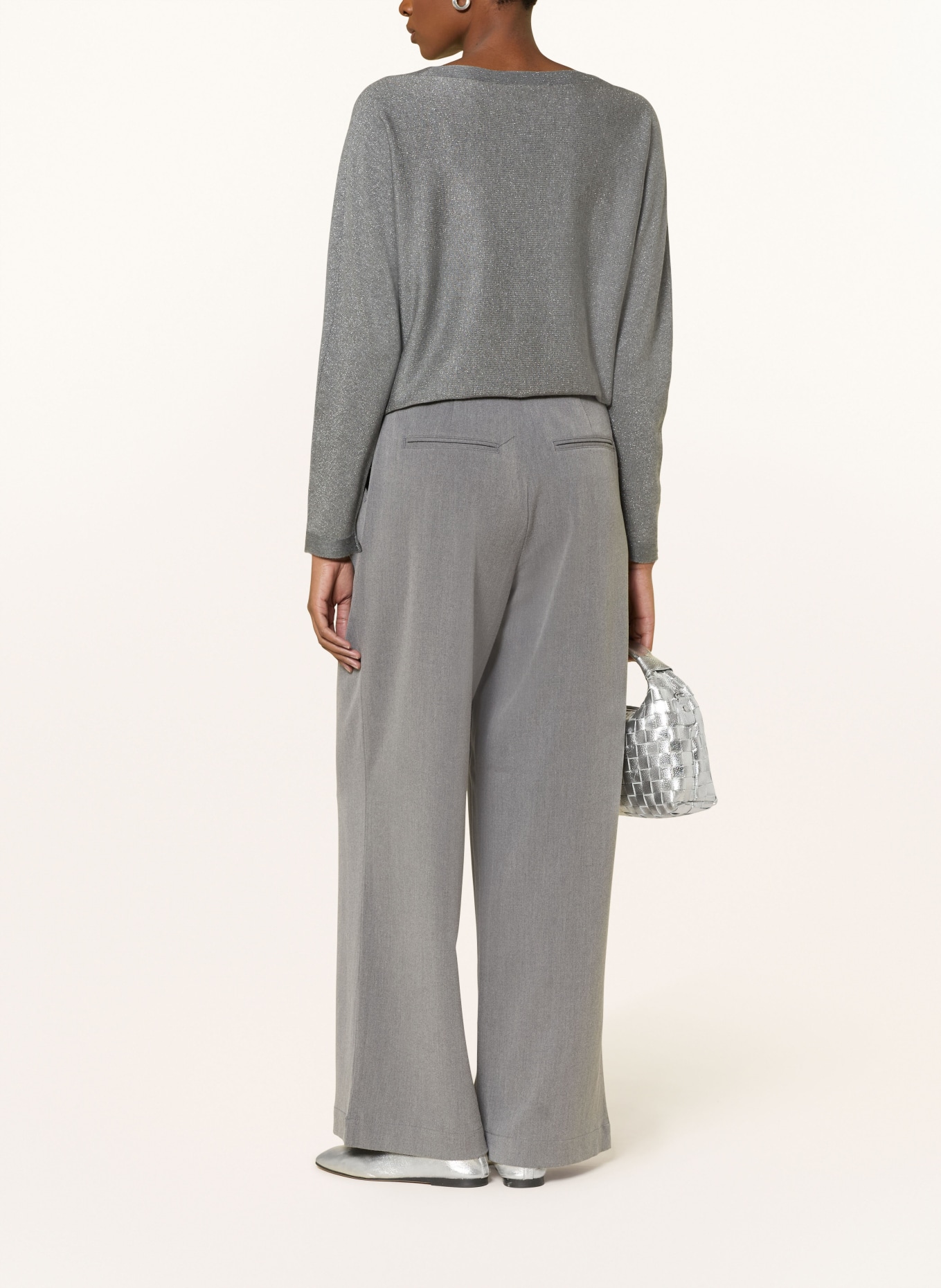 comma Pullover mit Glitzergarn: GRAU