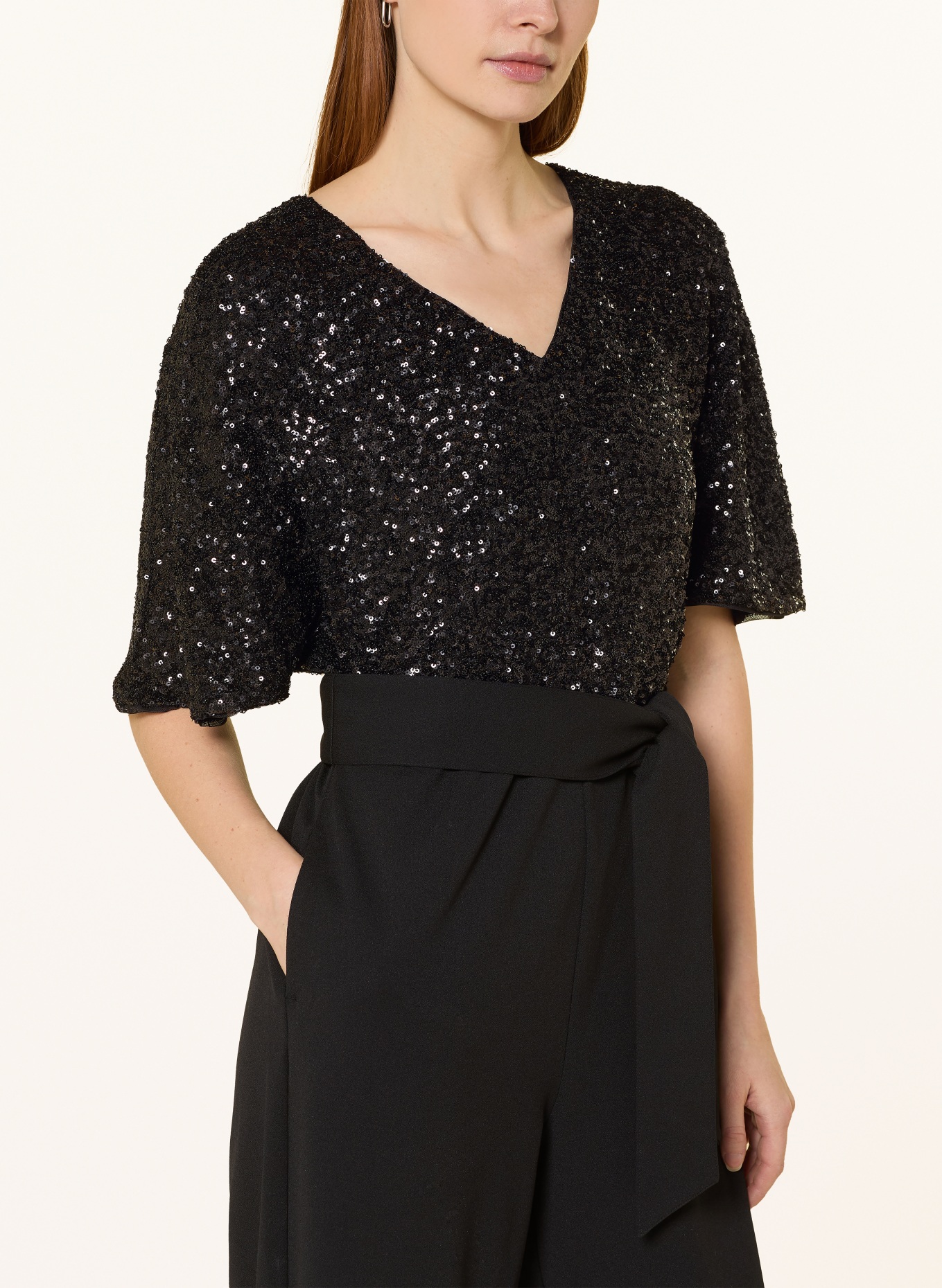 s.Oliver BLACK LABEL Jumpsuit mit Pailetten: SCHWARZ