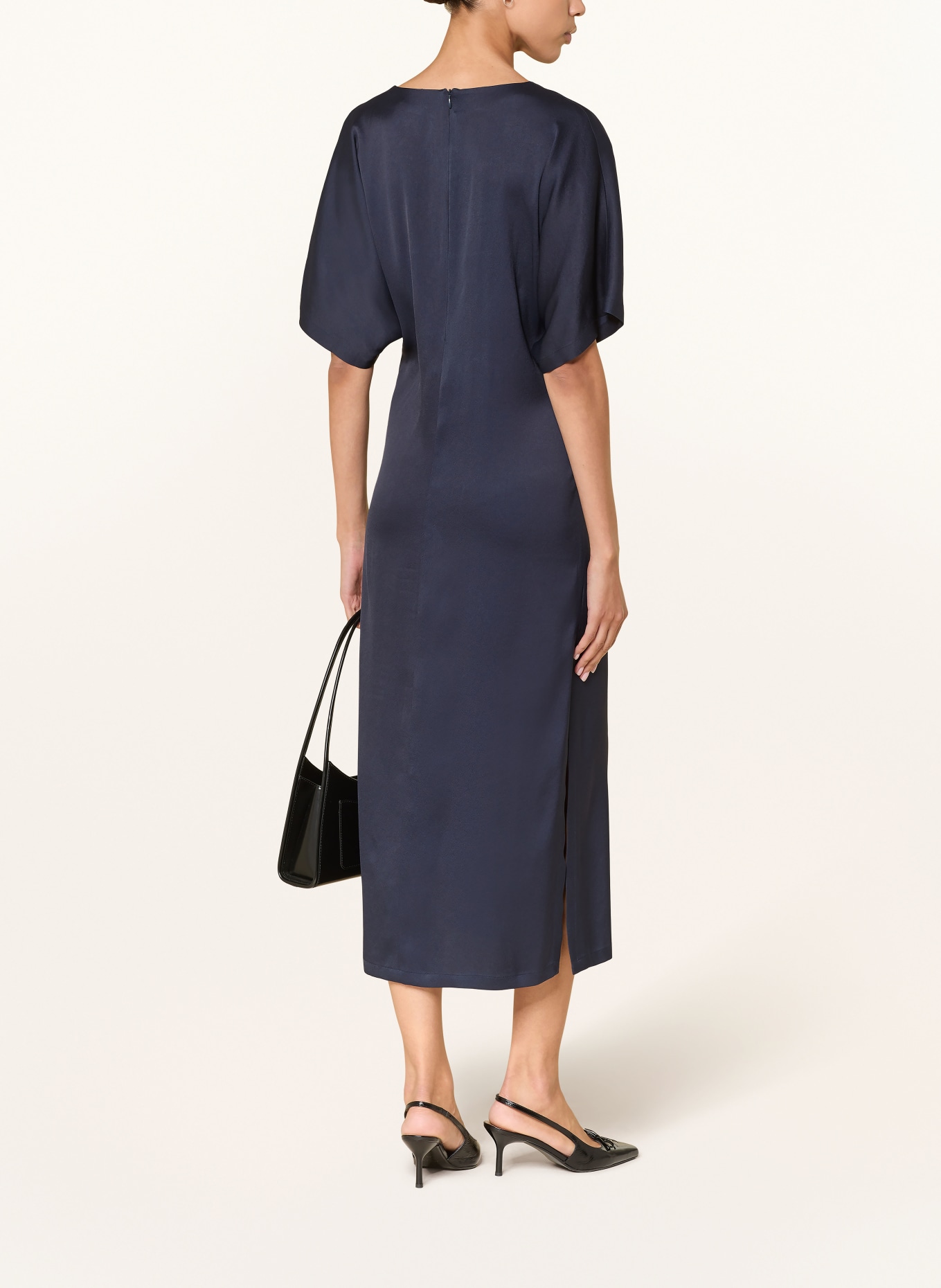 DRYKORN Kleid in Wickeloptik: DUNKELBLAU