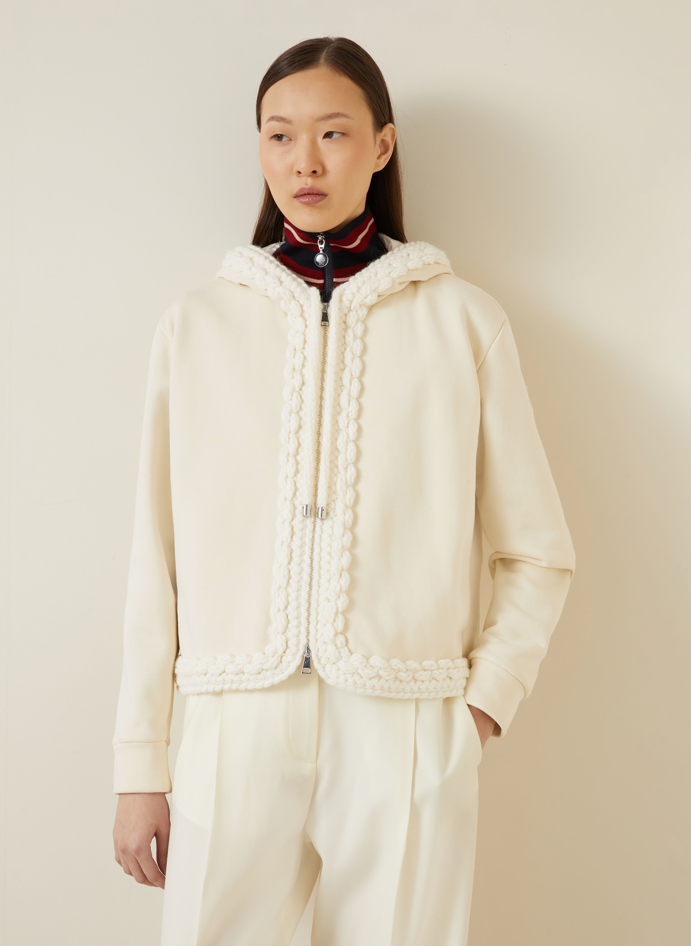 MONCLER Sweatjacke: ECRU