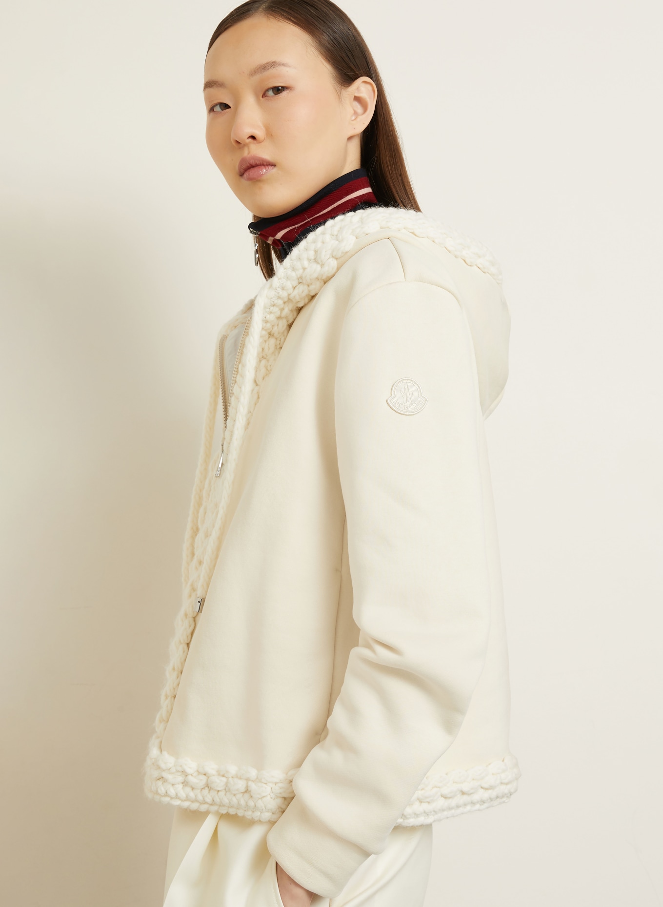 MONCLER Sweatjacke: ECRU