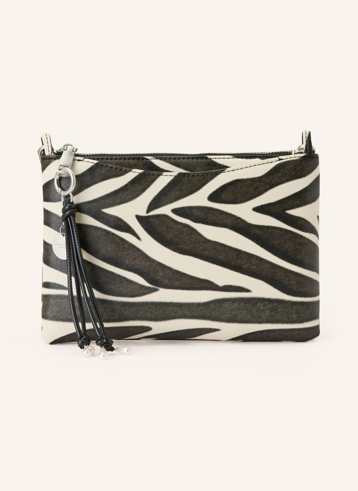 SEIDENFELT Schultertasche SANDVE: SCHWARZ / WEISS