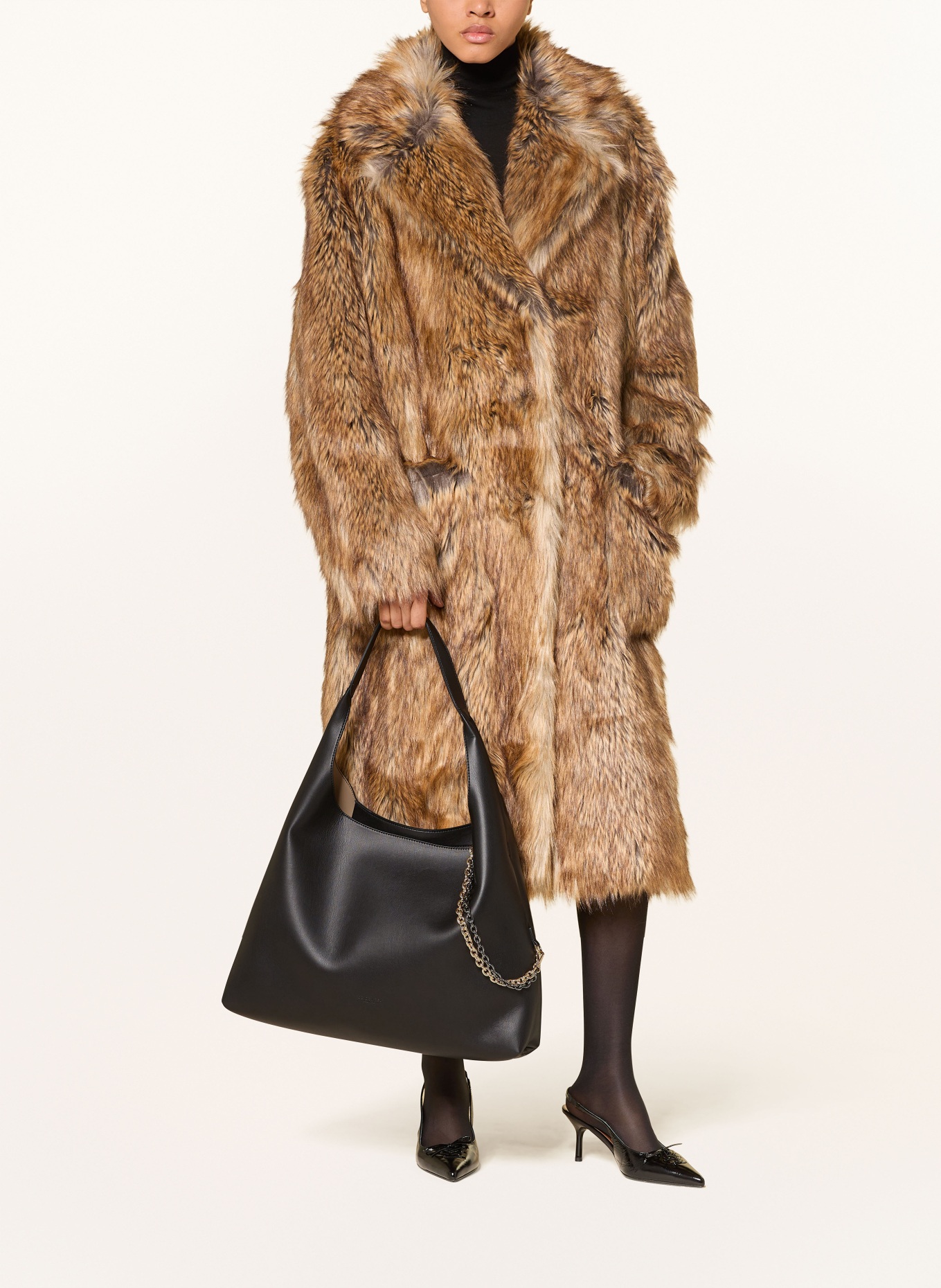 SEIDENFELT Beuteltasche LAINIO LARGE: SCHWARZ / GOLD