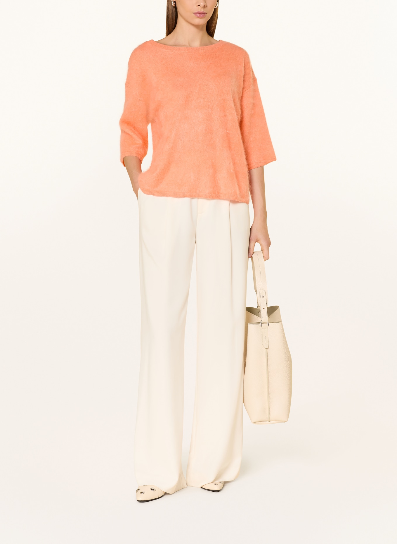 darling harbour Cashmere-Pullover mit 3/4-Arm: APRICOT