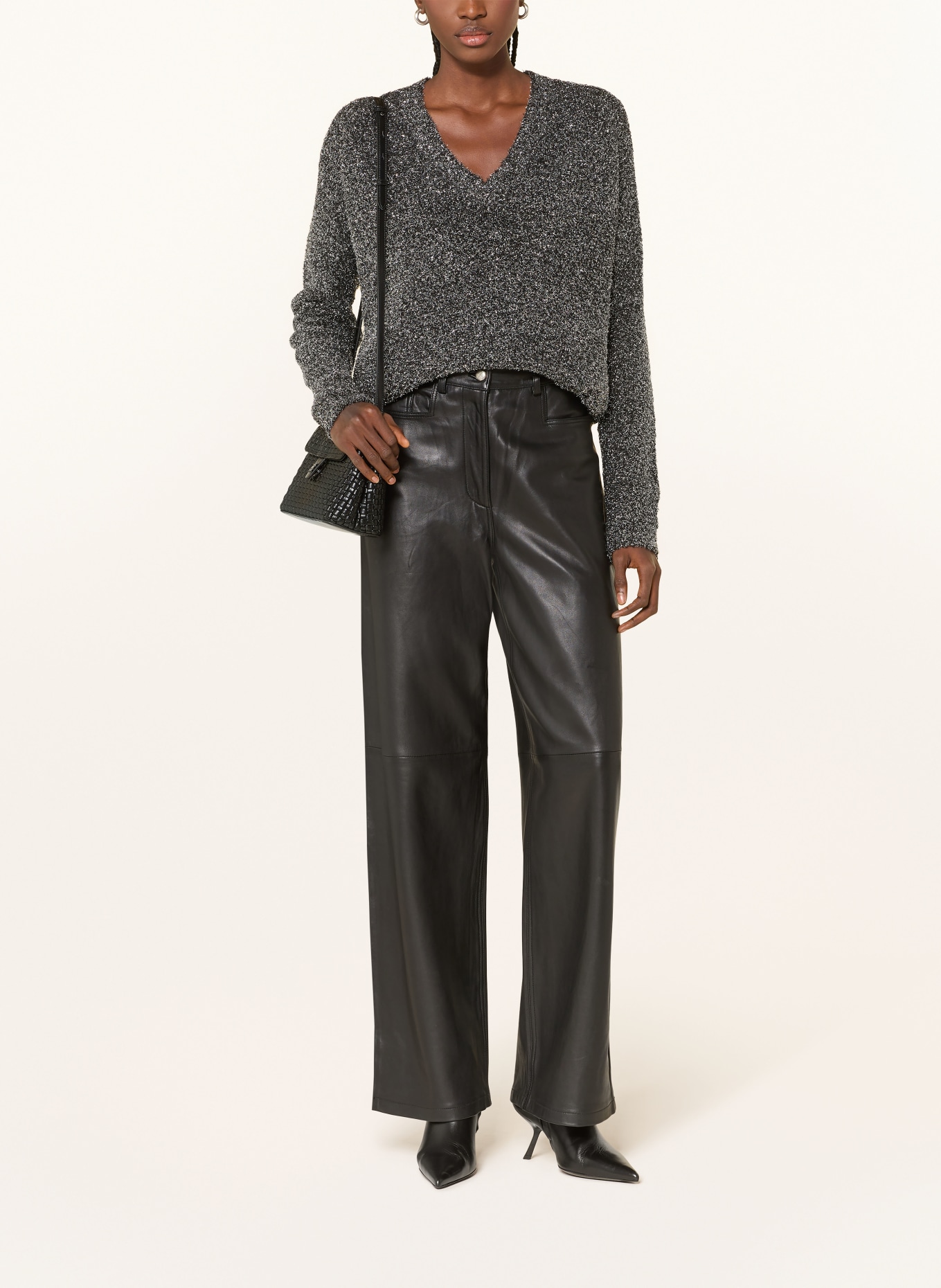 RIANI Pullover mit Glitzergarn: SCHWARZ / SILBER