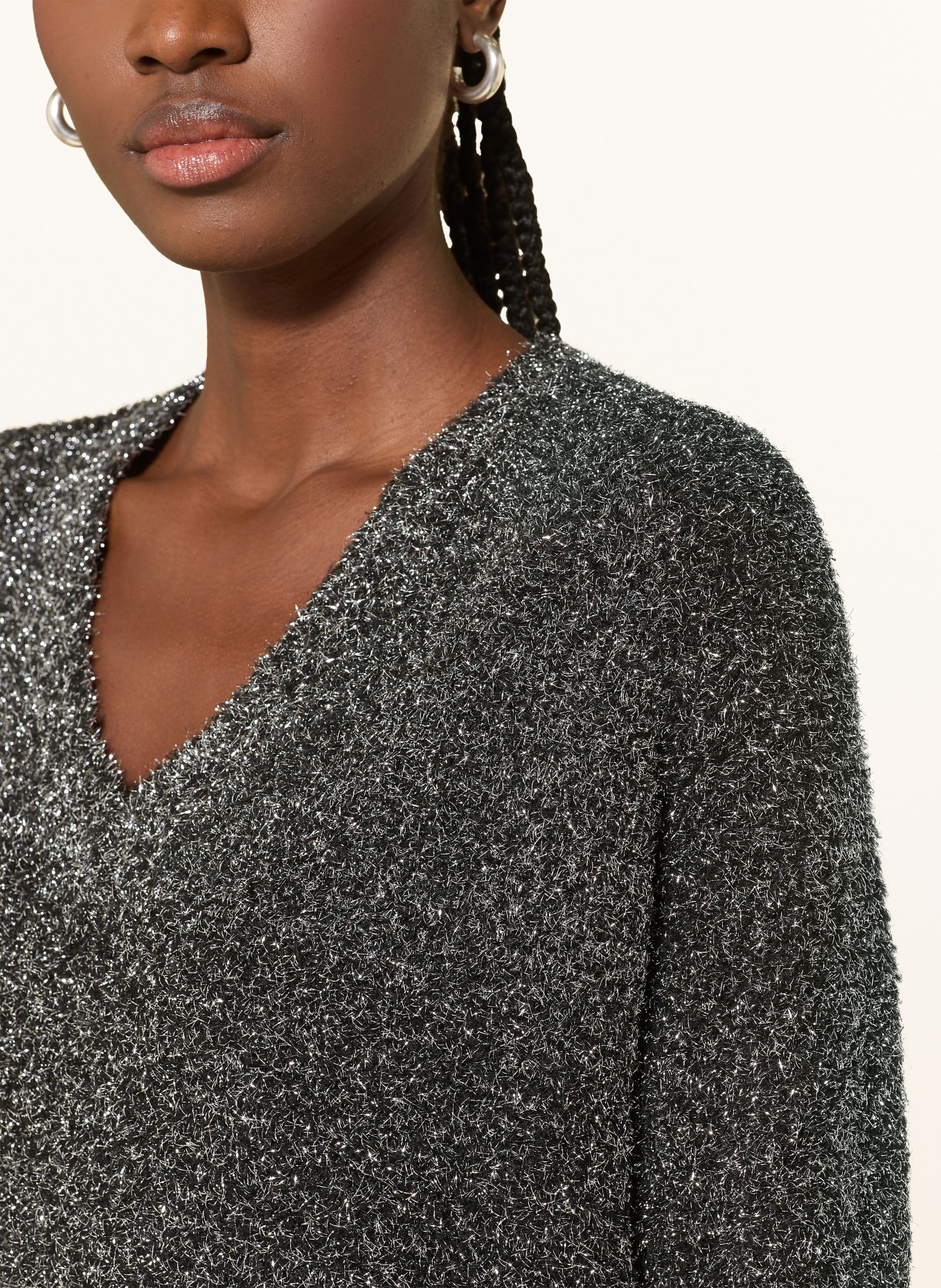 RIANI Pullover mit Glitzergarn: SCHWARZ / SILBER