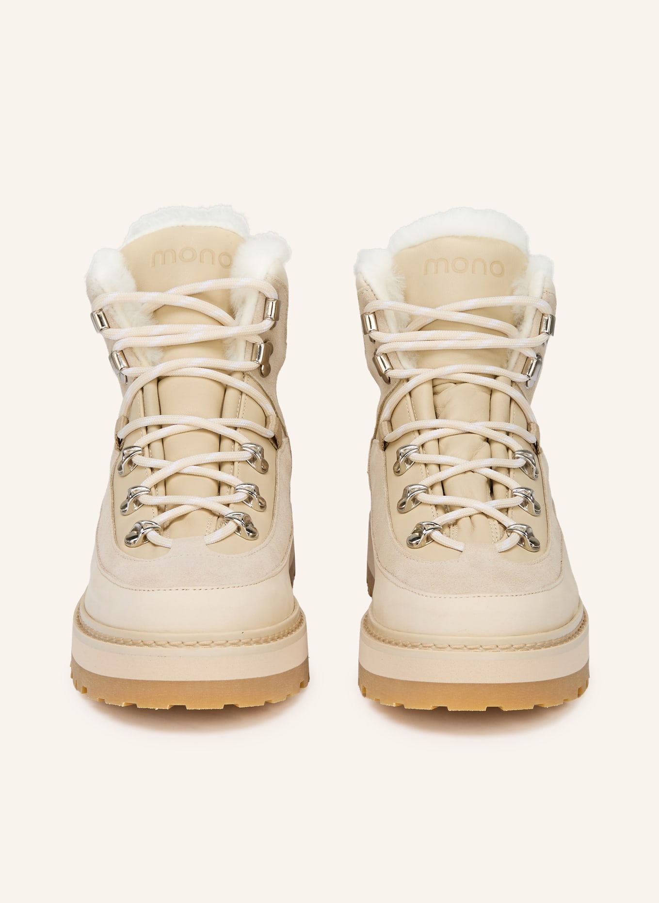 mono Sznurowane buty TAG CAP: KREMOWY