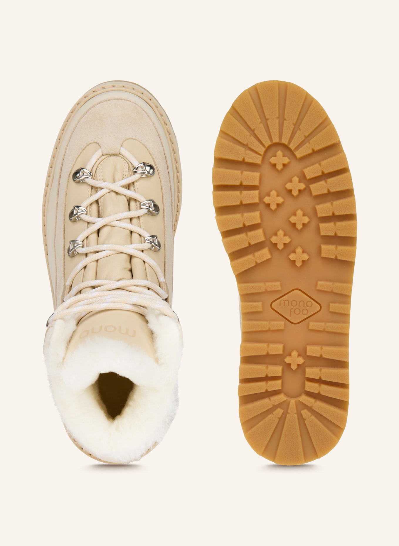 mono Sznurowane buty TAG CAP: KREMOWY