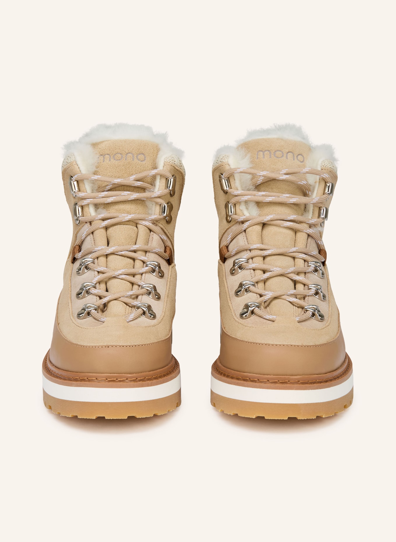 mono Sznurowane buty TAG CAP: BEŻOWY / BRĄZOWY