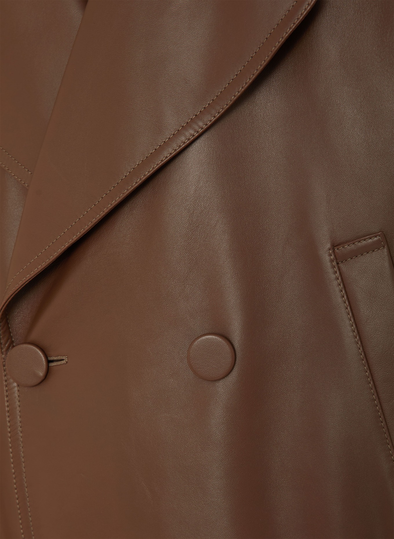 FENDI leather coat: DARK BROWN