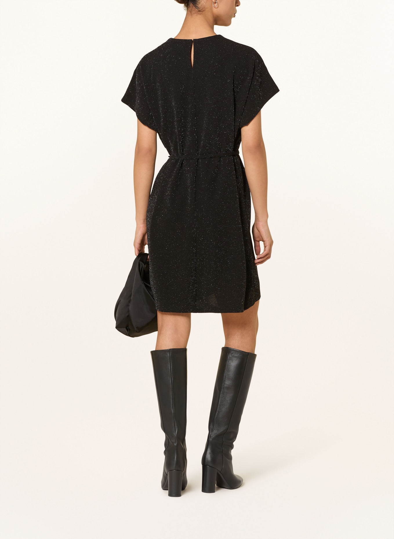 SELECTED Femme Cocktailkleid mit Glitzergarn: SCHWARZ