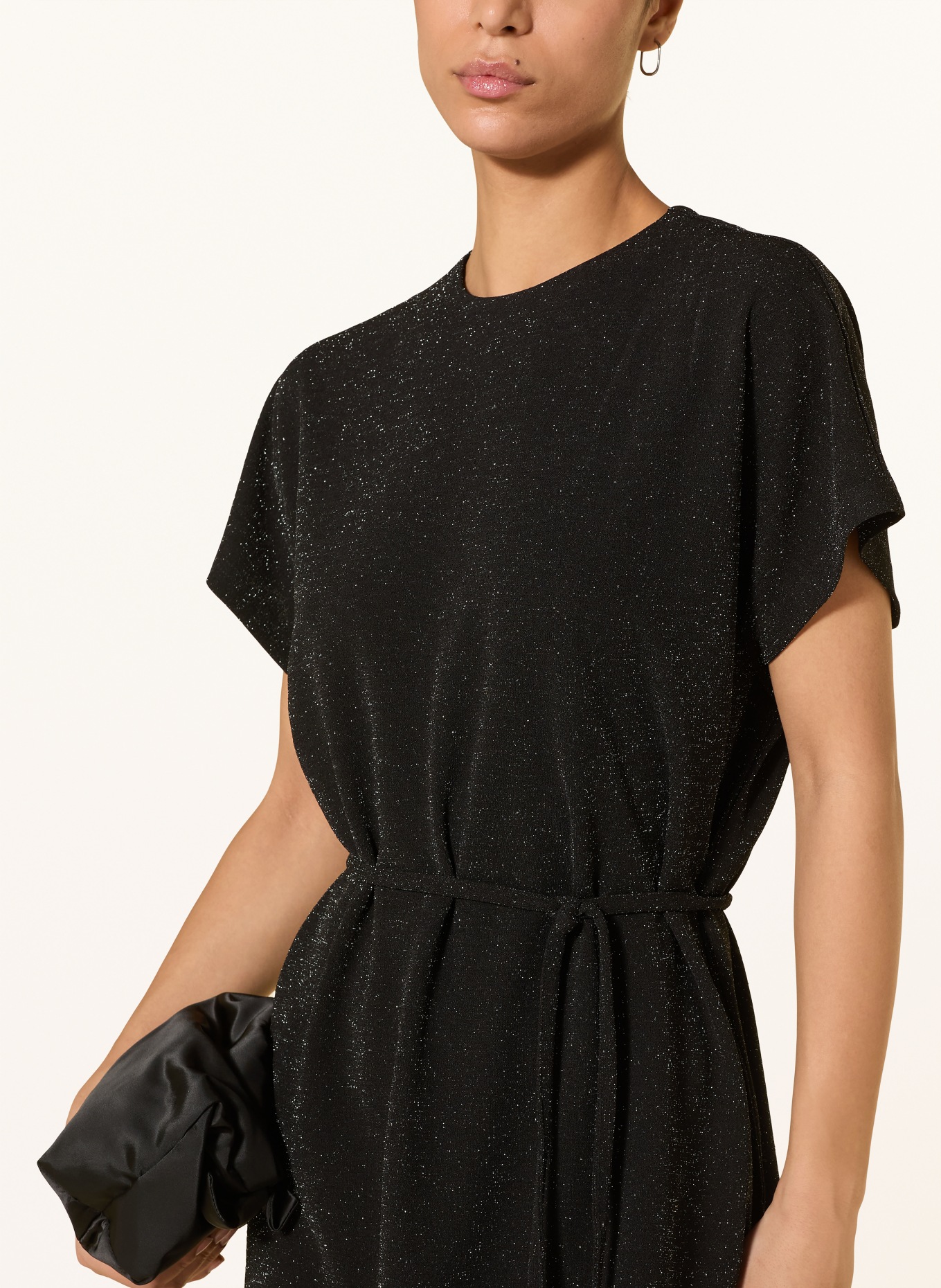 SELECTED Femme Cocktailkleid mit Glitzergarn: SCHWARZ