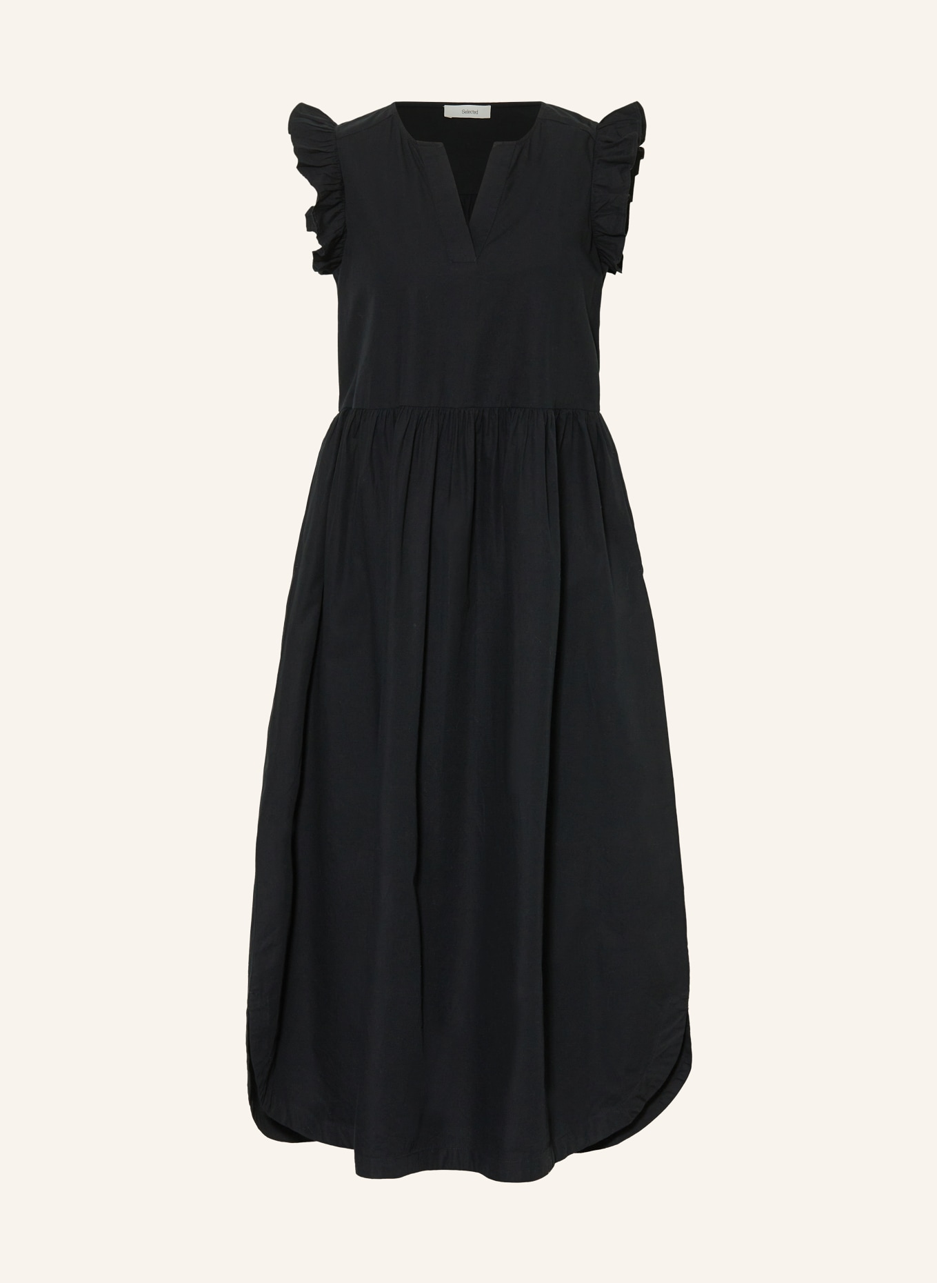 SELECTED Femme Šaty s volánky: ČERNÁ