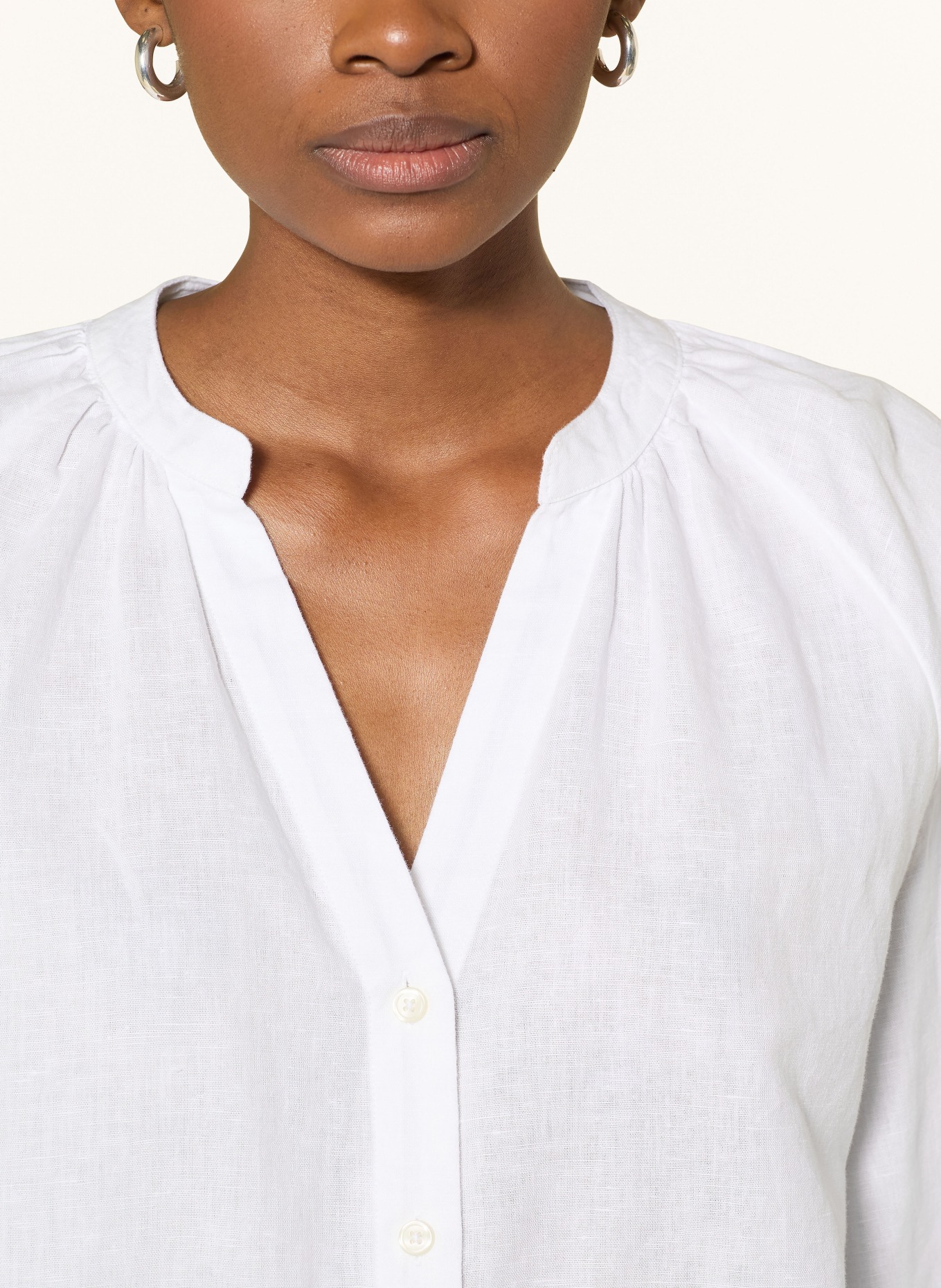 SELECTED Femme Bluzka z lnu z rękawami 3/4: BIAŁY