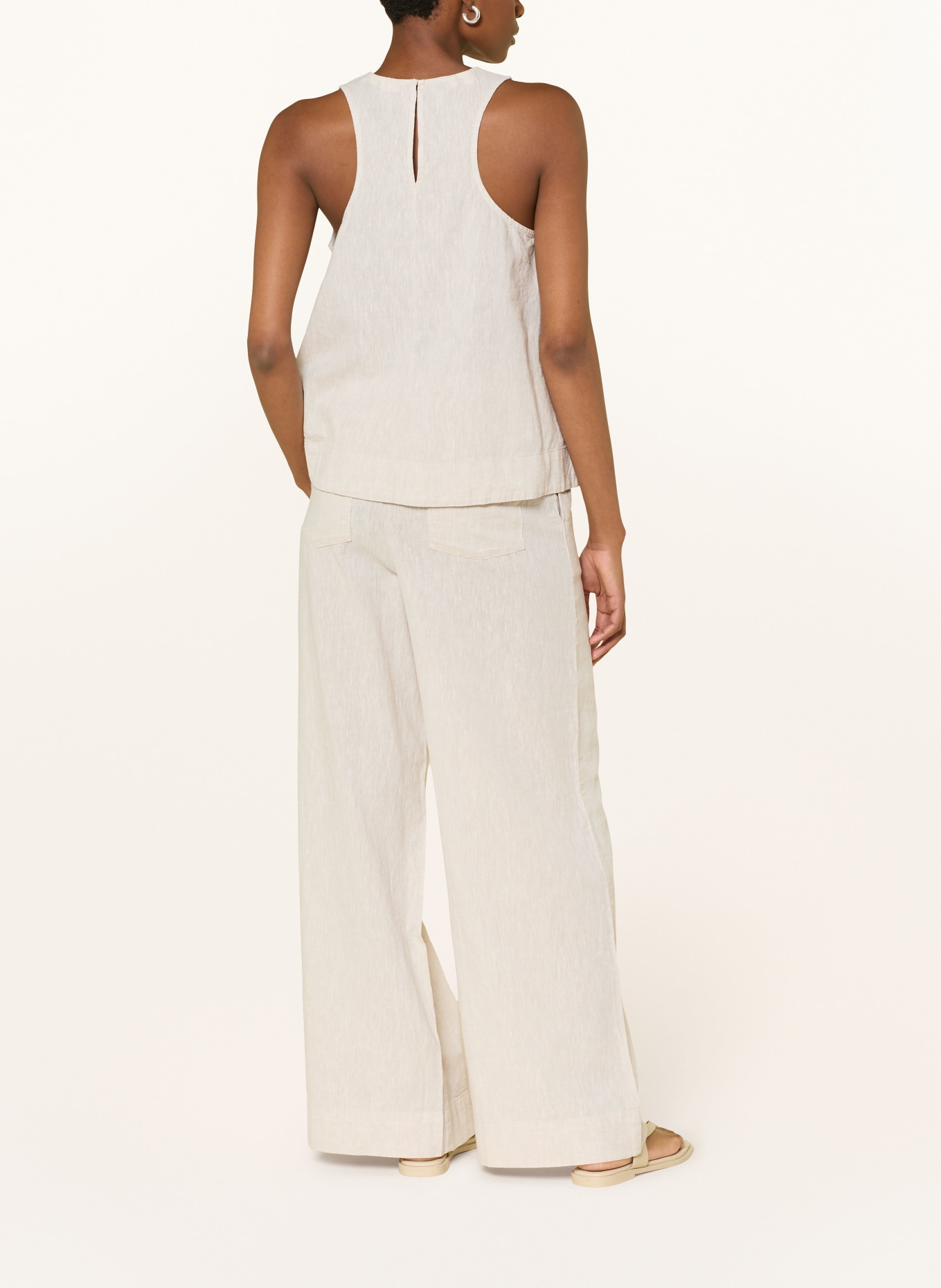 SELECTED Femme Pantalon Marlene en lin: ÉCRU