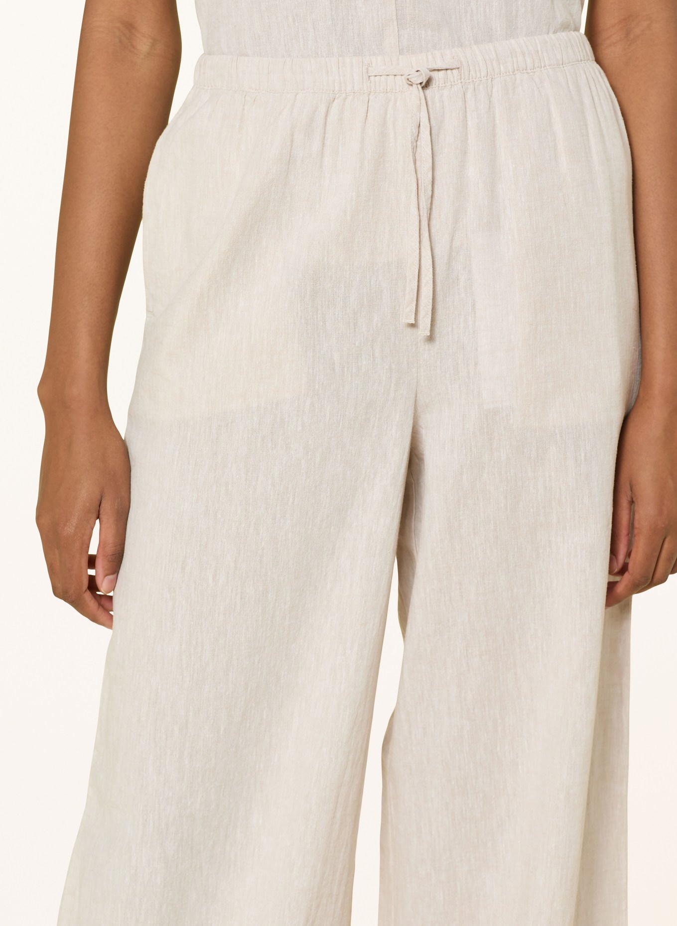 SELECTED Femme Pantalon Marlene en lin: ÉCRU