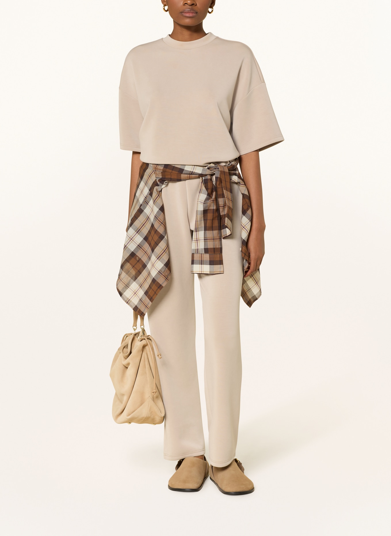SELECTED Femme Oversized-Shirt mit 3/4-Arm: BEIGE