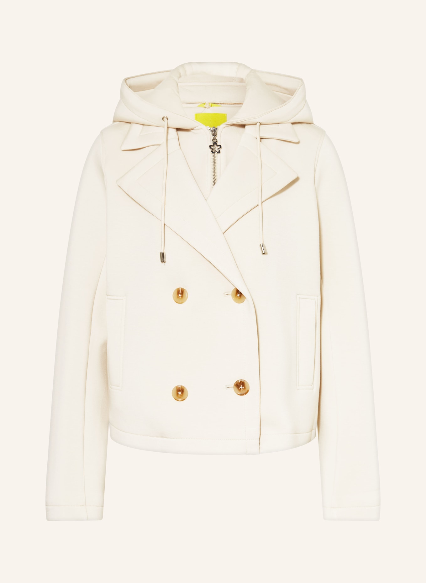 CARTOON Kastenjacke mit herausnehmbarer Blende: CREME