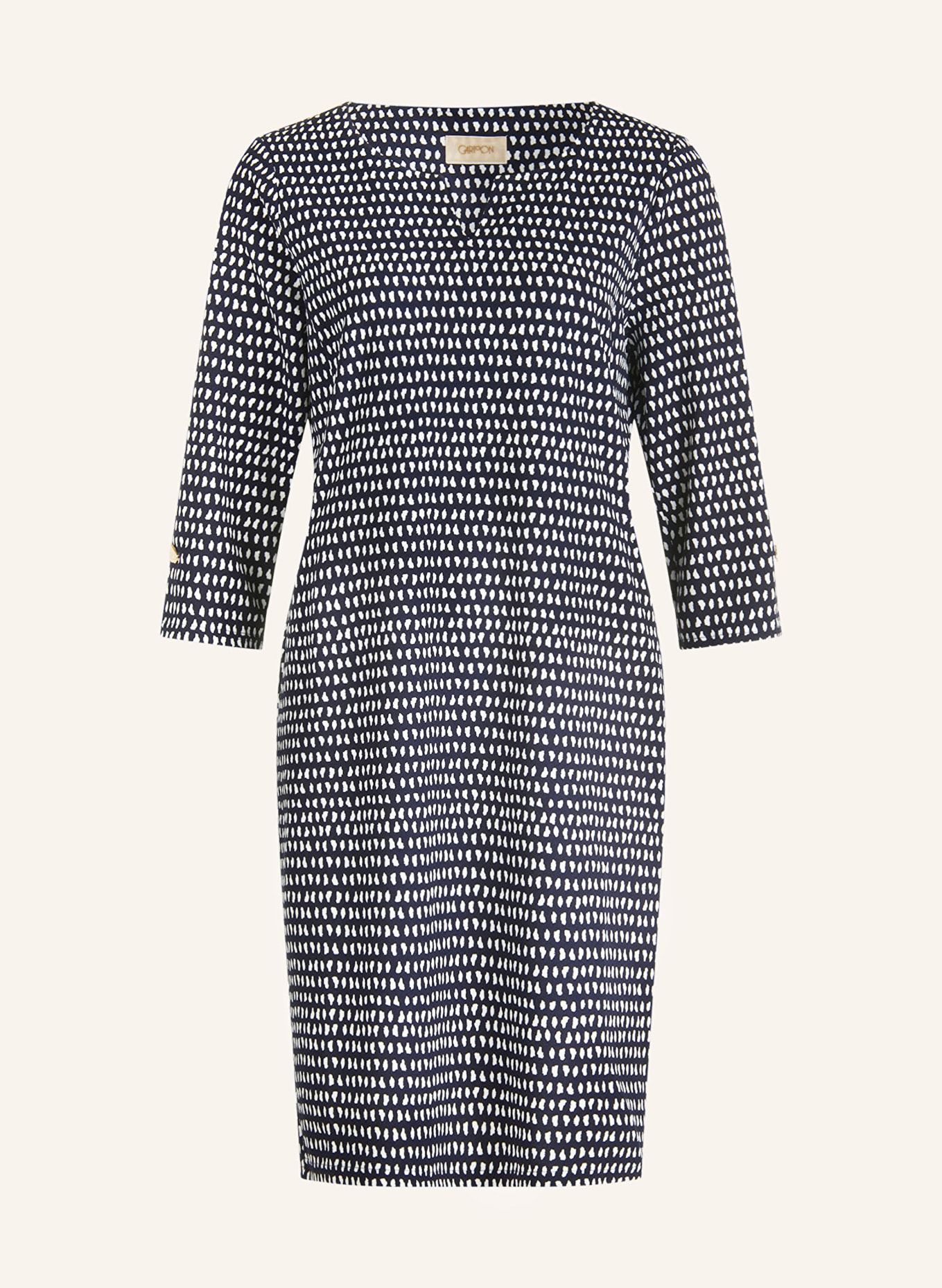 CARTOON Kleid mit 3/4-Arm: DUNKELBLAU / WEISS