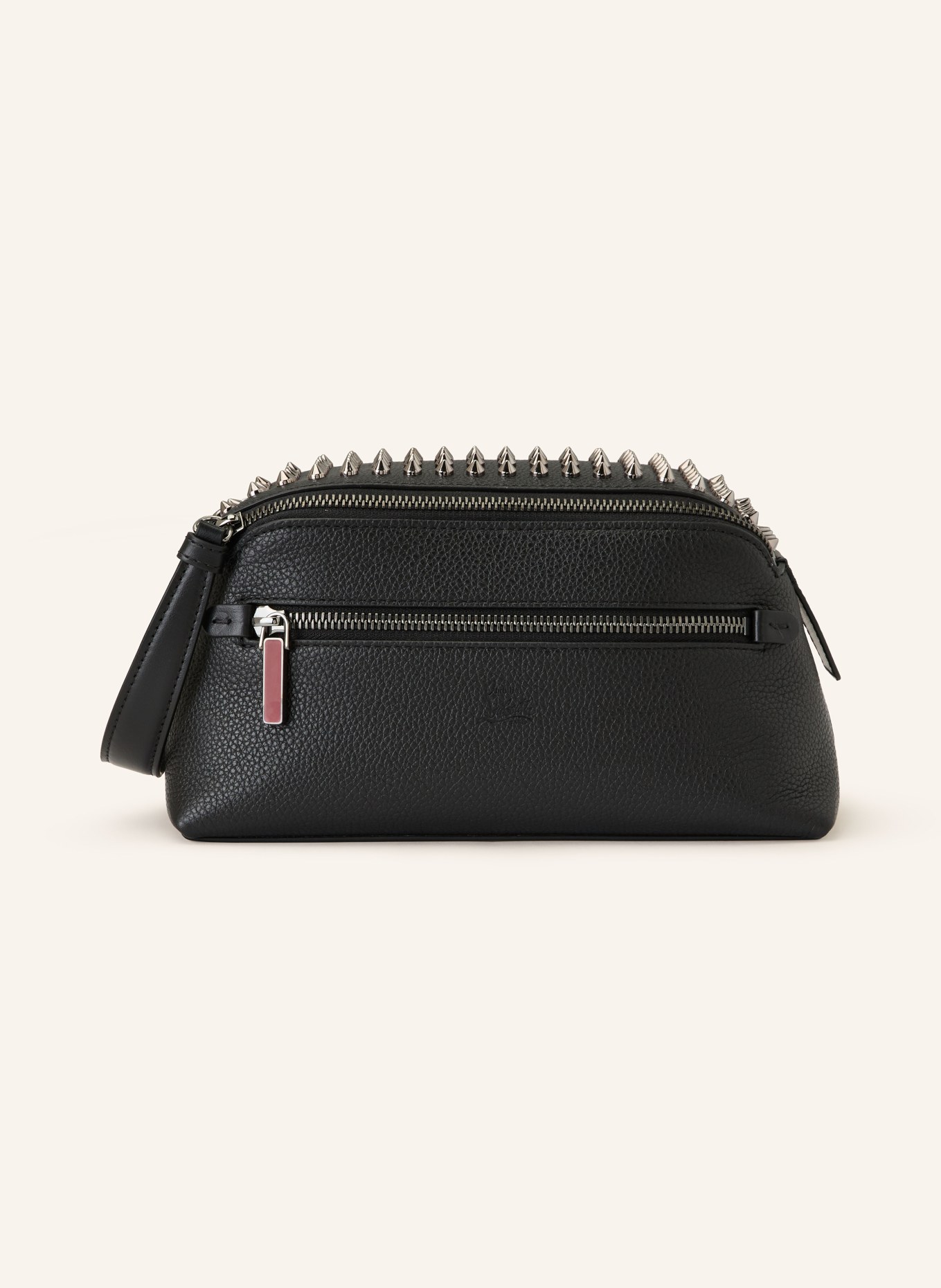 Christian Louboutin Clutch FUNKY TRAVEL POUCH with studs: BLACK / SILVER