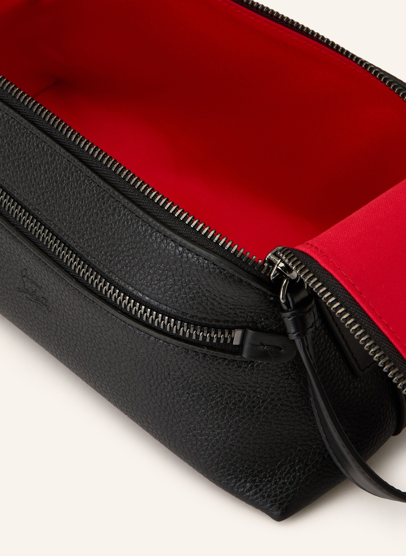 Christian Louboutin Clutch FUNKY TRAVEL POUCH with studs: BLACK / SILVER