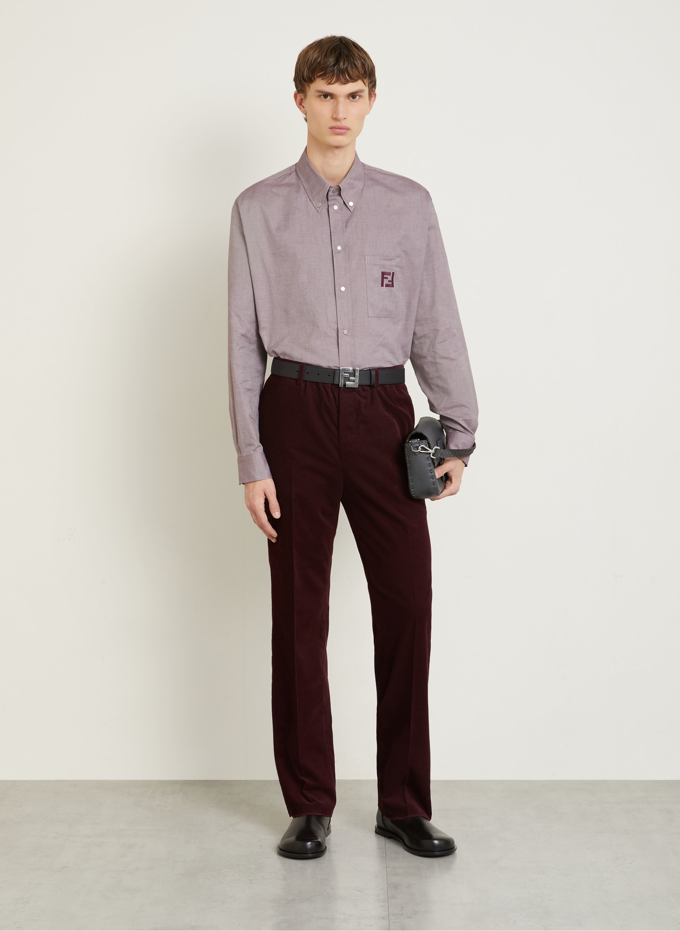 FENDI Hemd Comfort Fit: DUNKELLILA