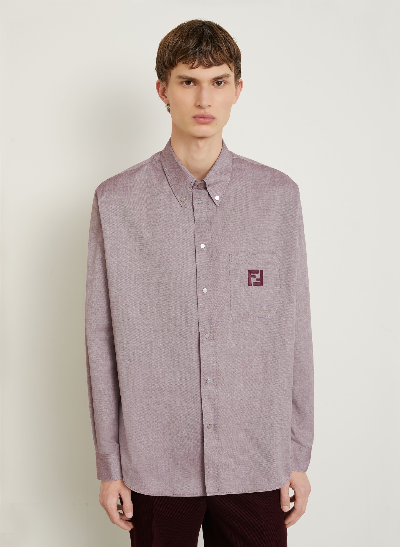 FENDI Hemd Comfort Fit: DUNKELLILA