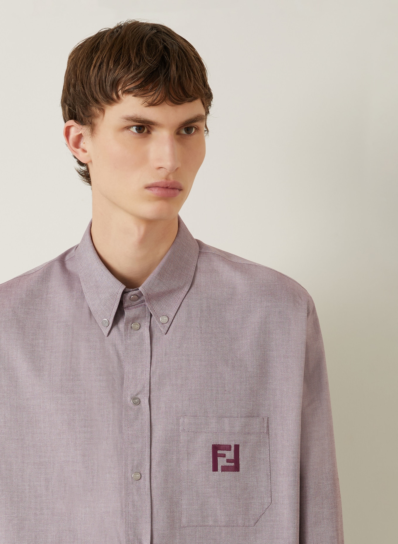 FENDI Hemd Comfort Fit: DUNKELLILA