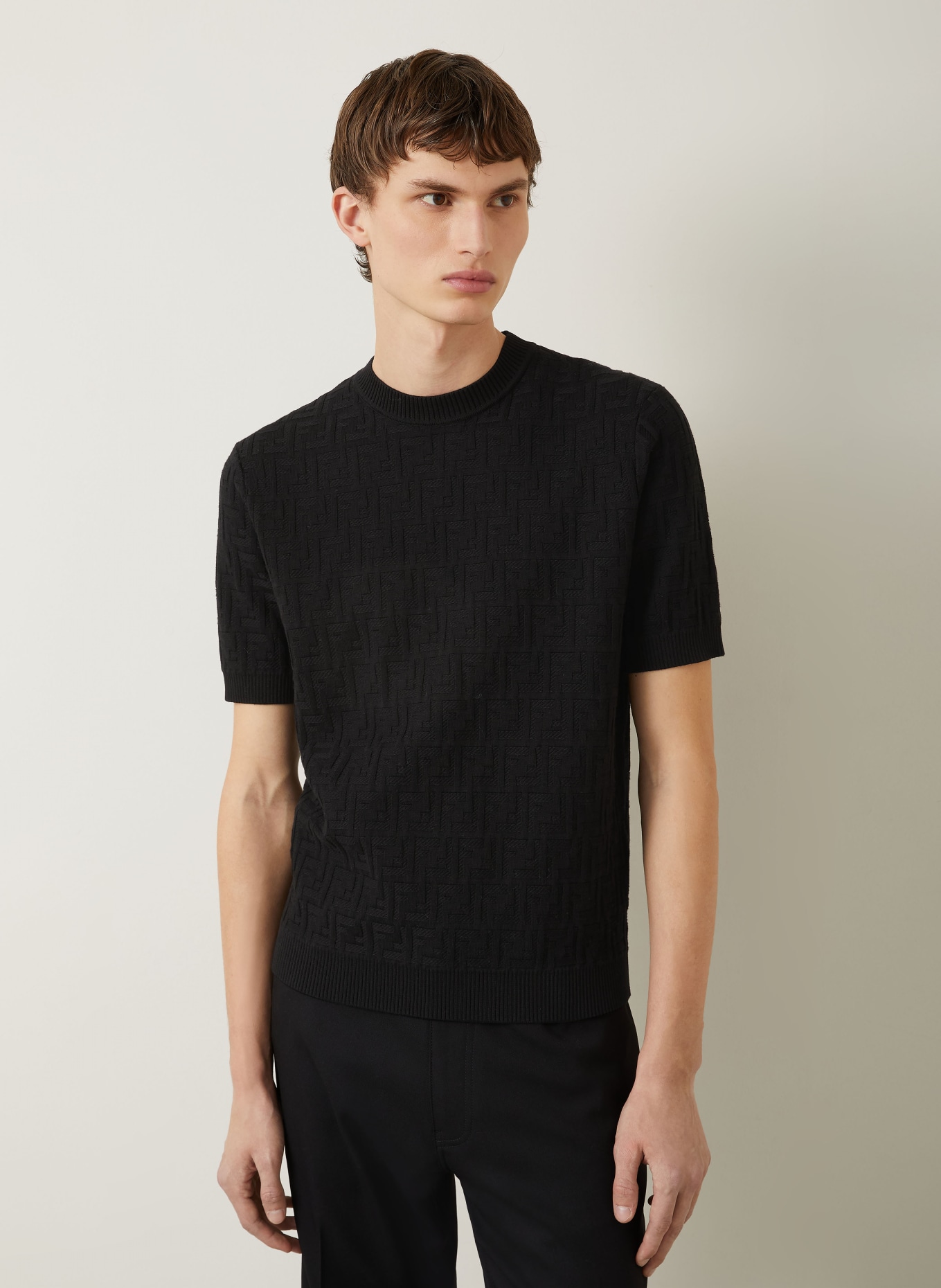 FENDI koszulka z dzianiny: CZARNY