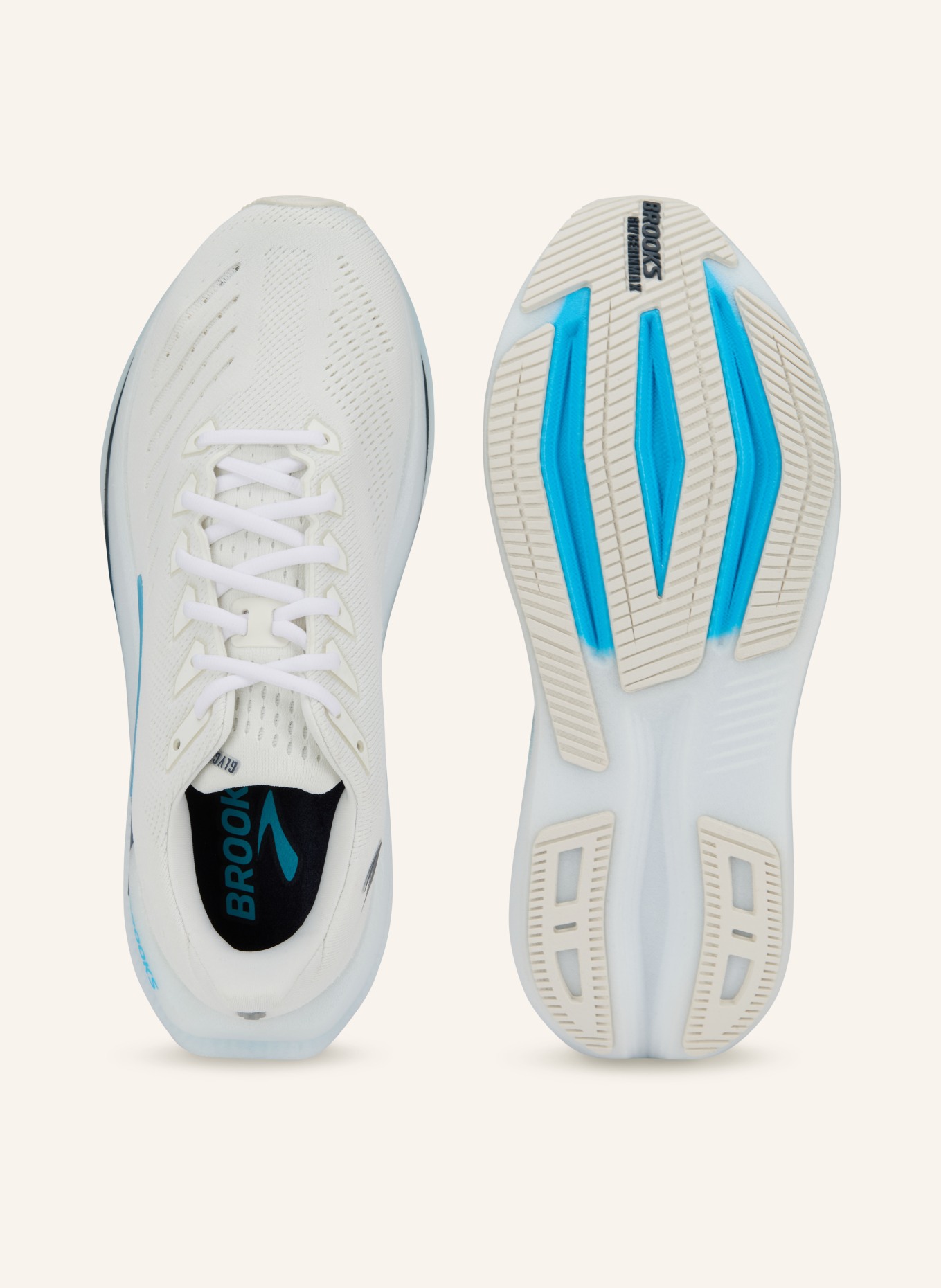 BROOKS Laufschuhe GLYCERIN MAX 2: WEISS / NEONBLAU