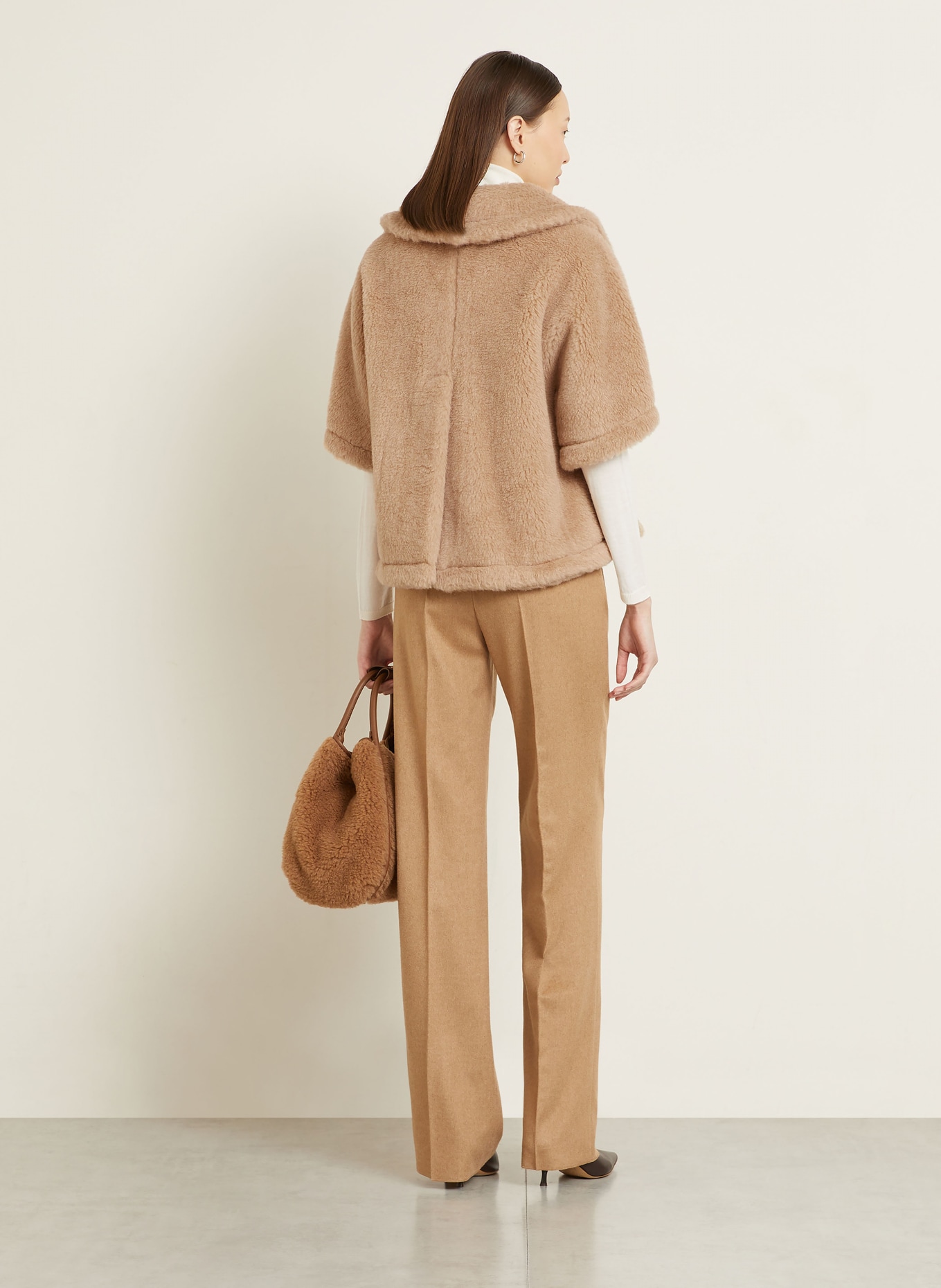 Max Mara Teddyfell-Cape CORVINO mit Alpaka: CAMEL