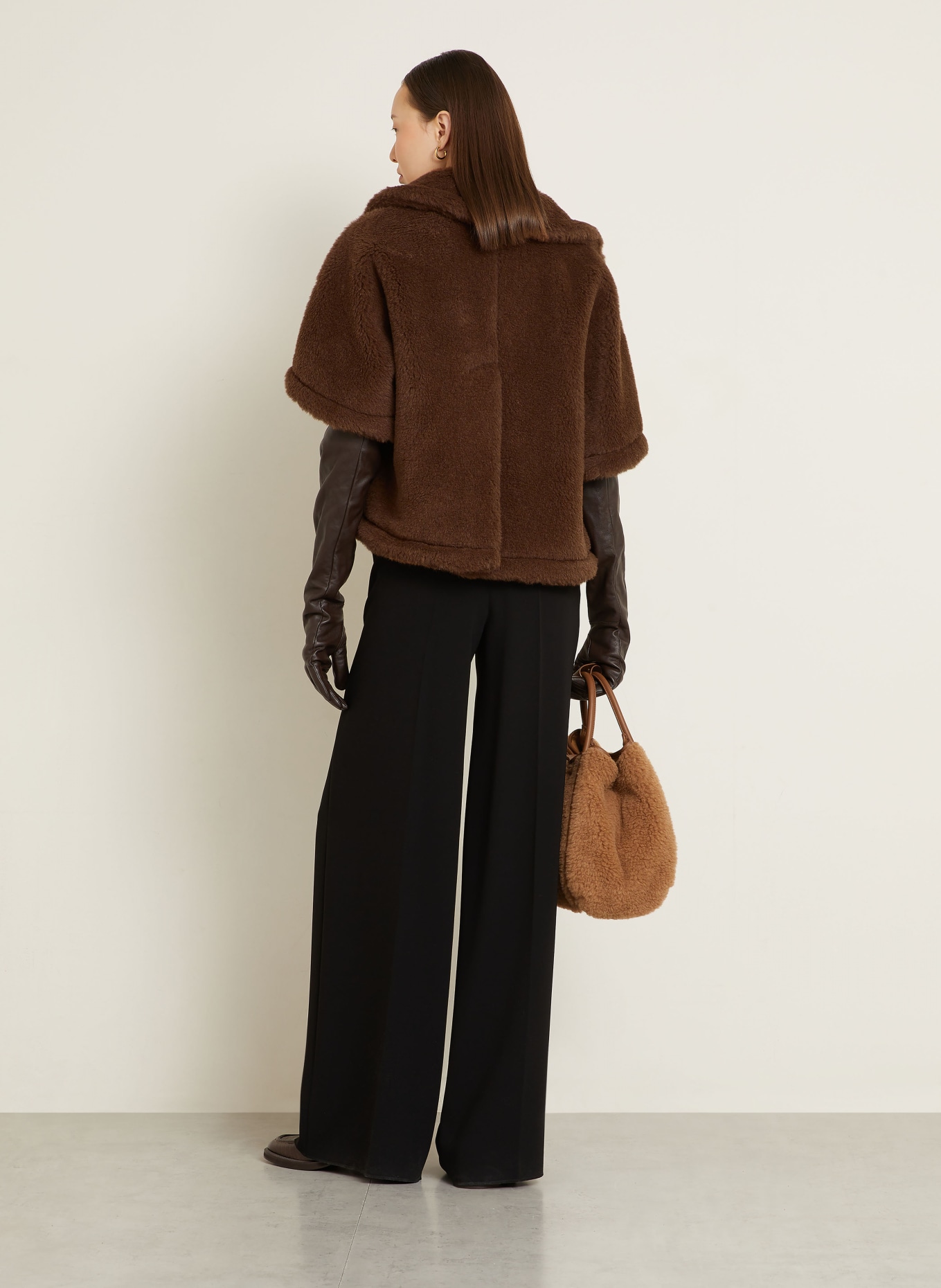 Max Mara Teddyfell-Cape CORVINO mit Alpaka: BRAUN