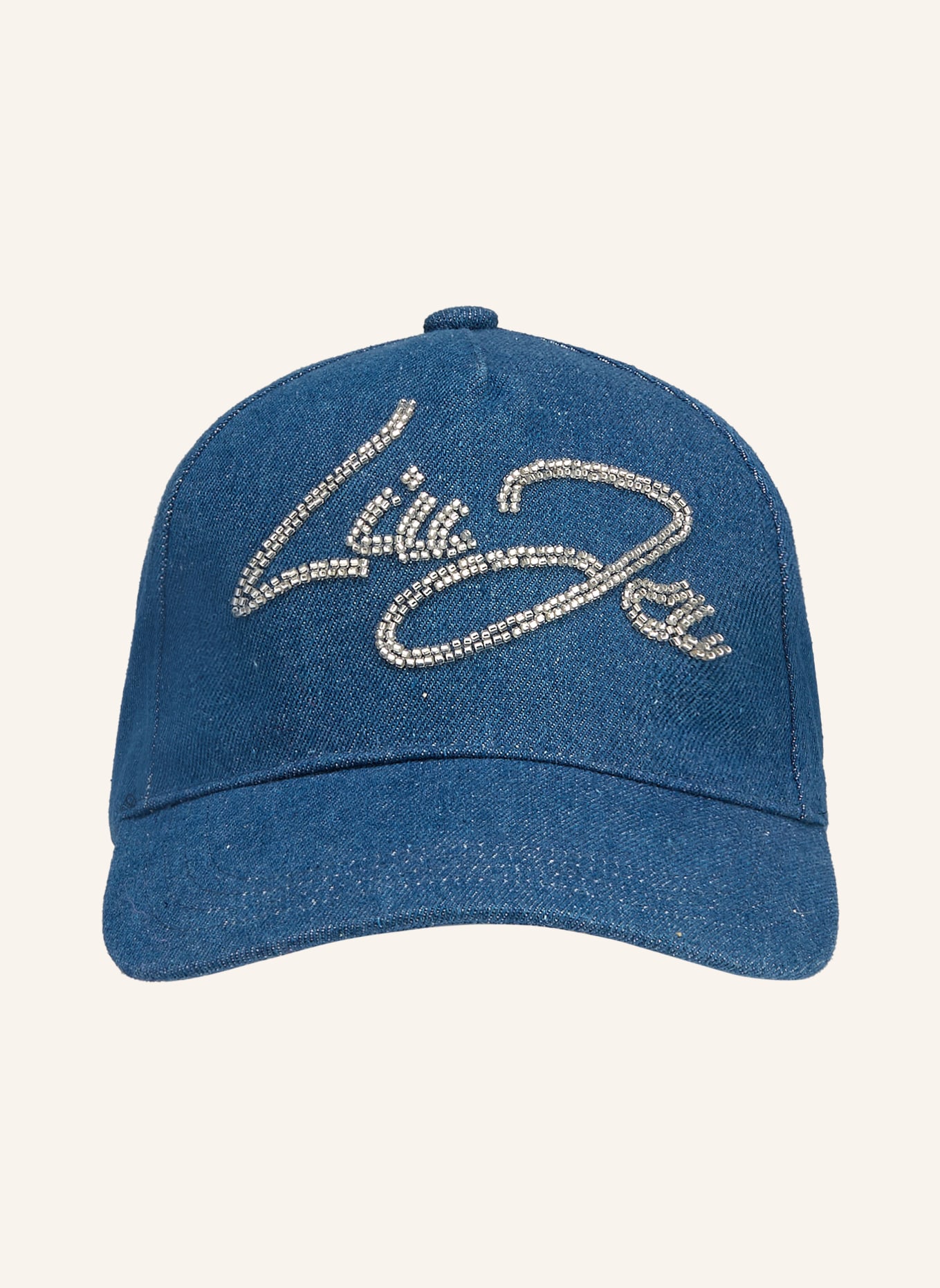LIU JO Czapka jeansowa z kamieniami ozdobnymi: NIEBIESKI