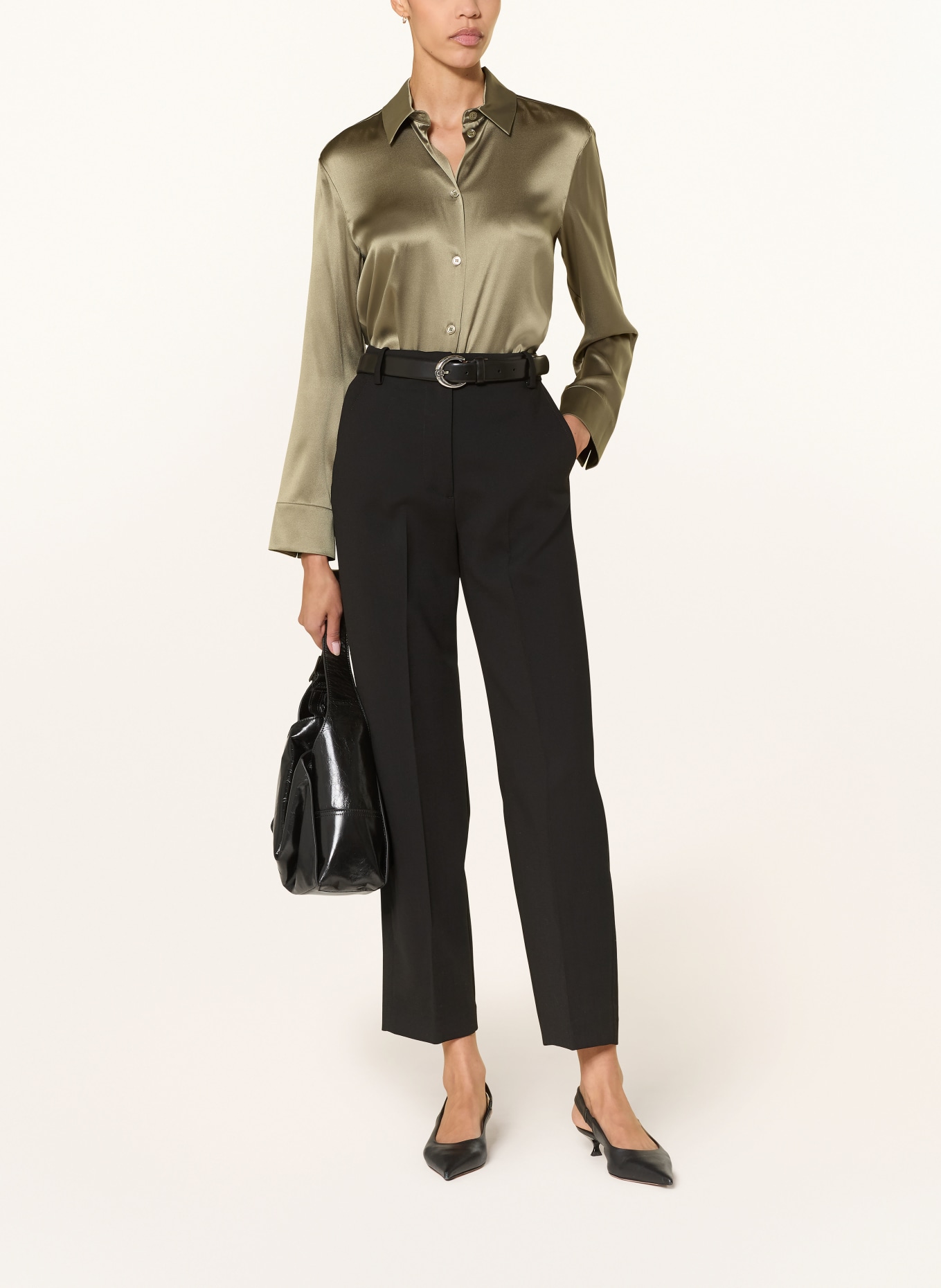 MM Hemdbluse MMLQUARTO aus Seide: KHAKI