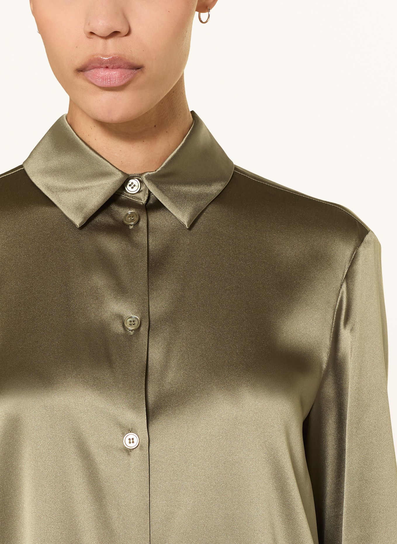 MM Hemdbluse MMLQUARTO aus Seide: KHAKI