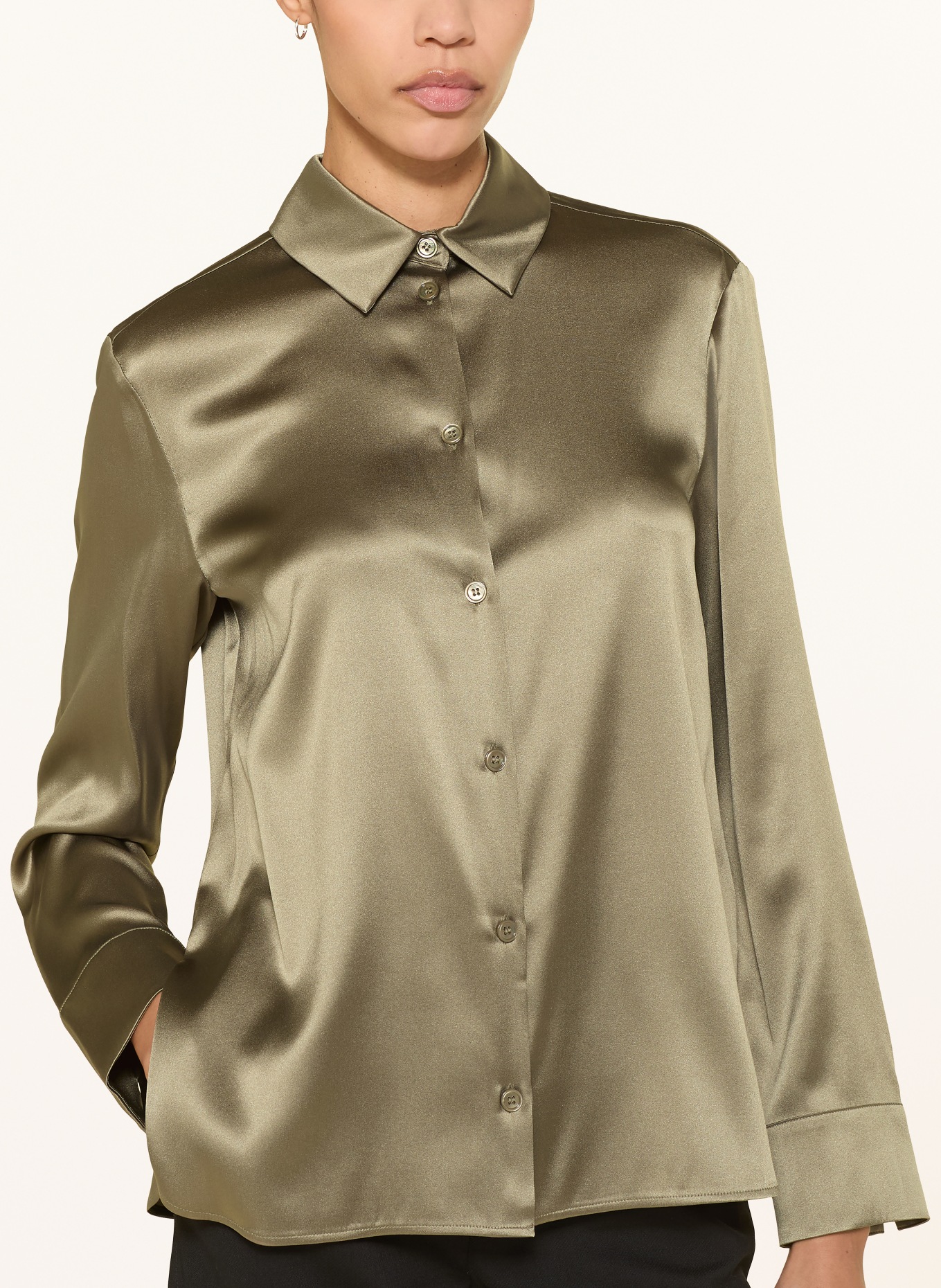 MM Hemdbluse MMLQUARTO aus Seide: KHAKI