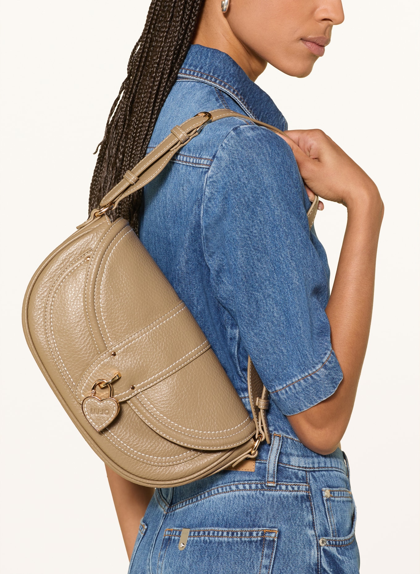 LIU JO Schultertasche: HELLBRAUN / GOLD