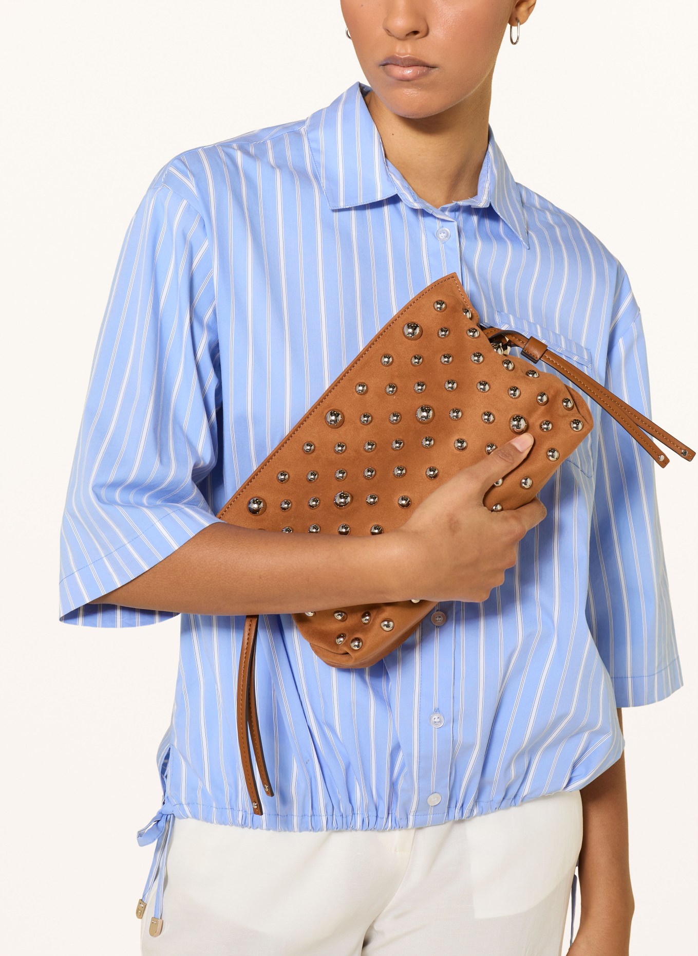 LIU JO Umhängetasche mit Nieten: BRAUN