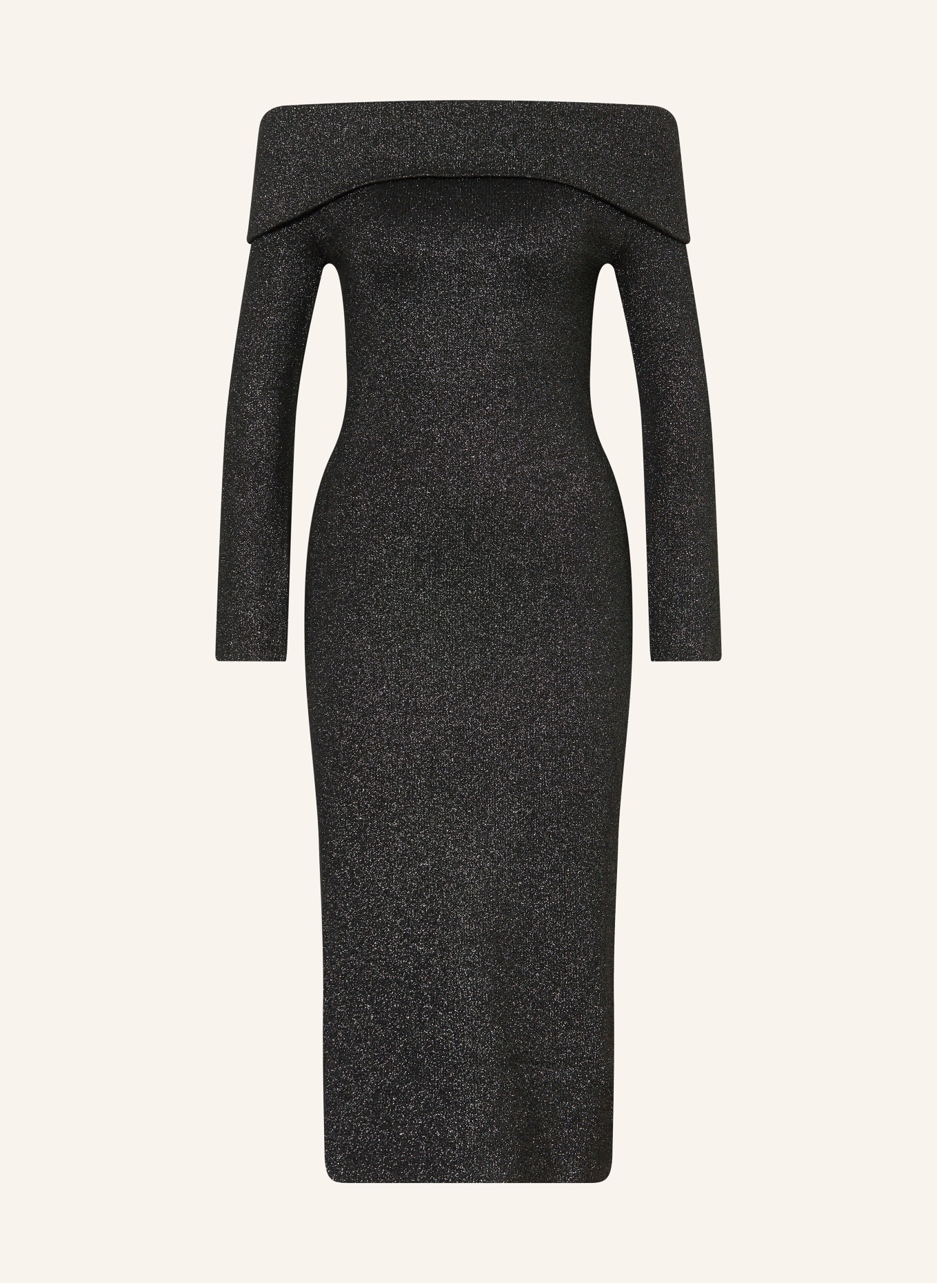 MALINA Off-Shoulder-Kleid ADALINA mit Glitzergarn: SCHWARZ