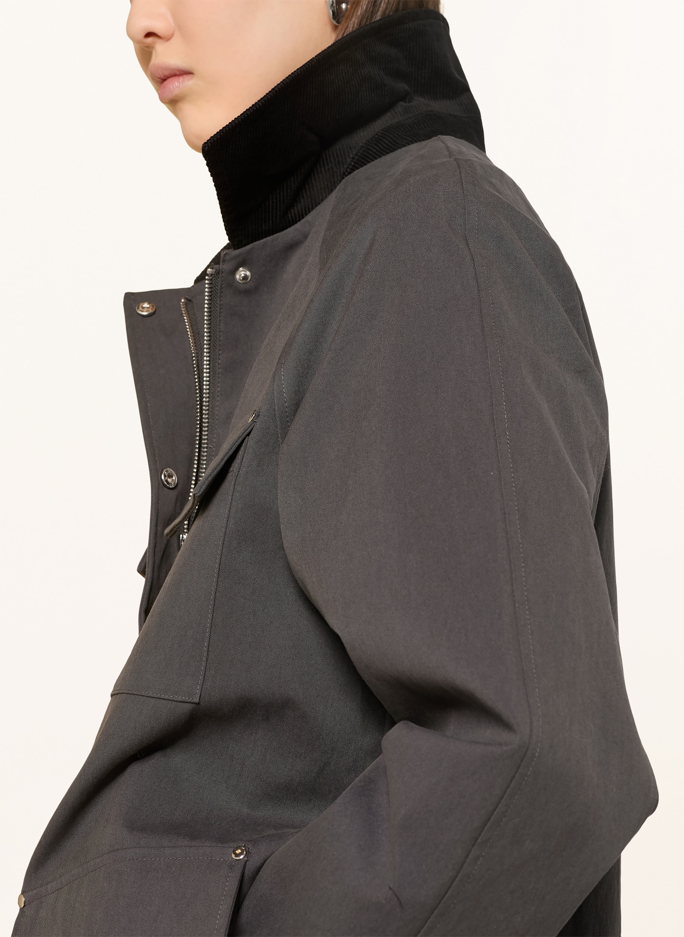 MRS & HUGS Fieldjacket: DUNKELGRAU / SCHWARZ