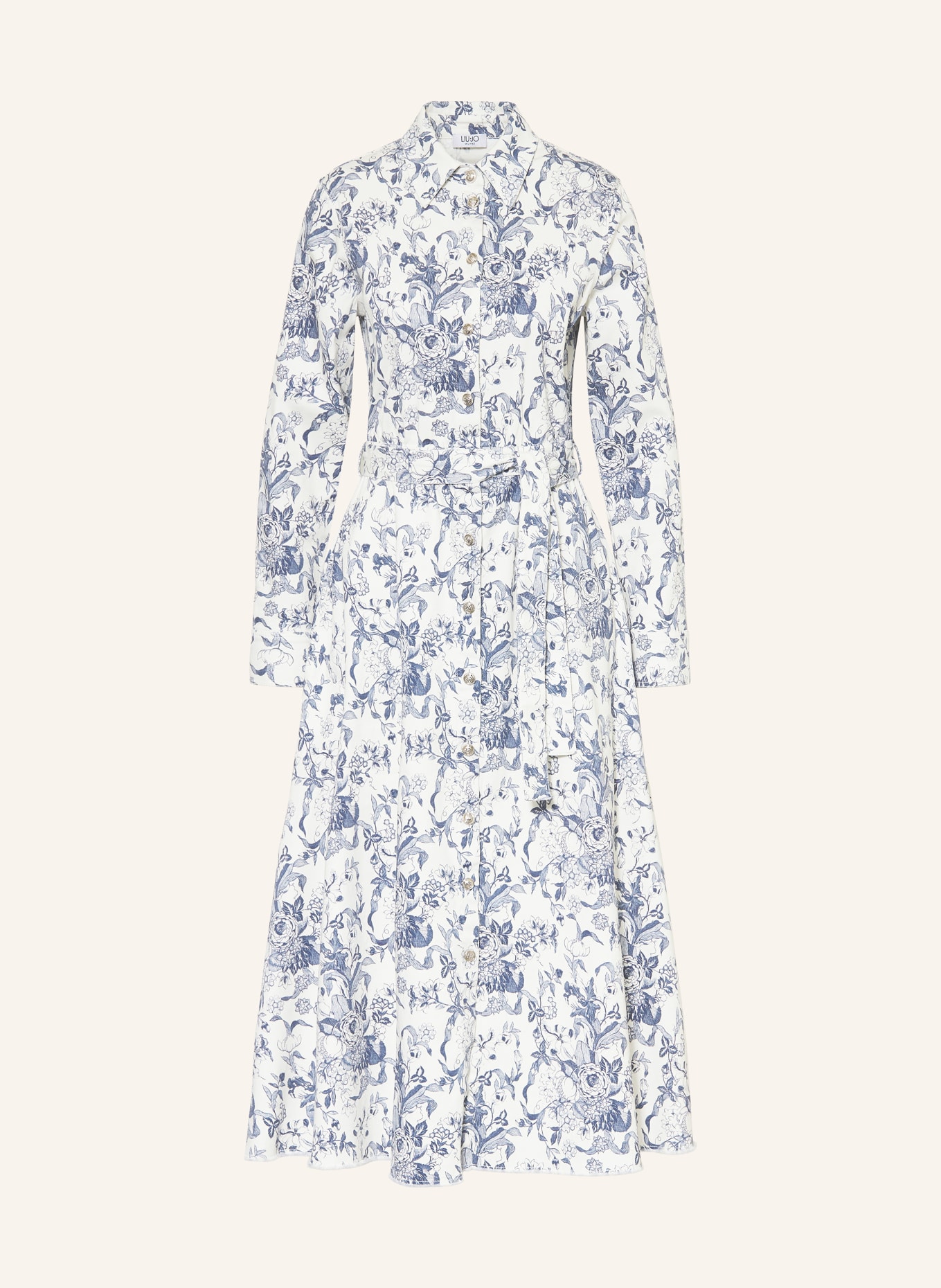 LIU JO Košilové šaty: BÍLÁ / TMAVĚ MODRÁ