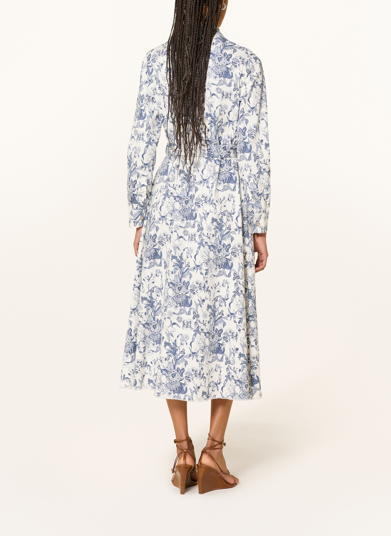 LIU JO Košilové šaty: BÍLÁ / TMAVĚ MODRÁ