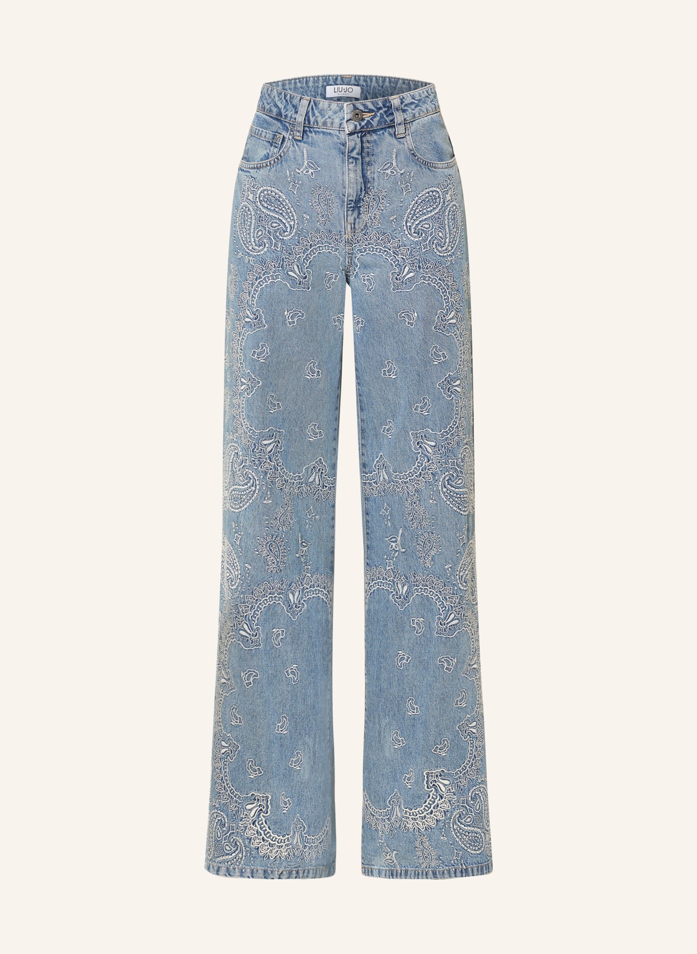 LIU JO Wide Leg Jeans: 79016 Den.Blue ind.embro.w