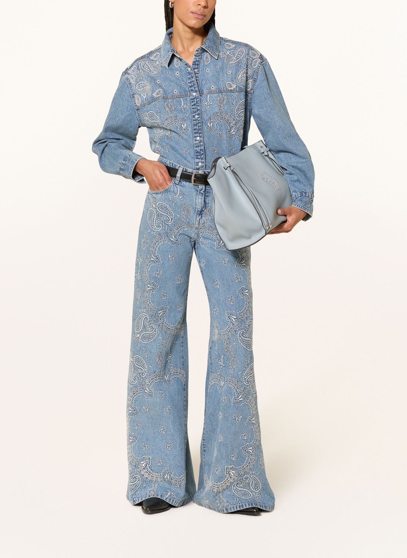 LIU JO Wide Leg Jeans: 79016 Den.Blue ind.embro.w