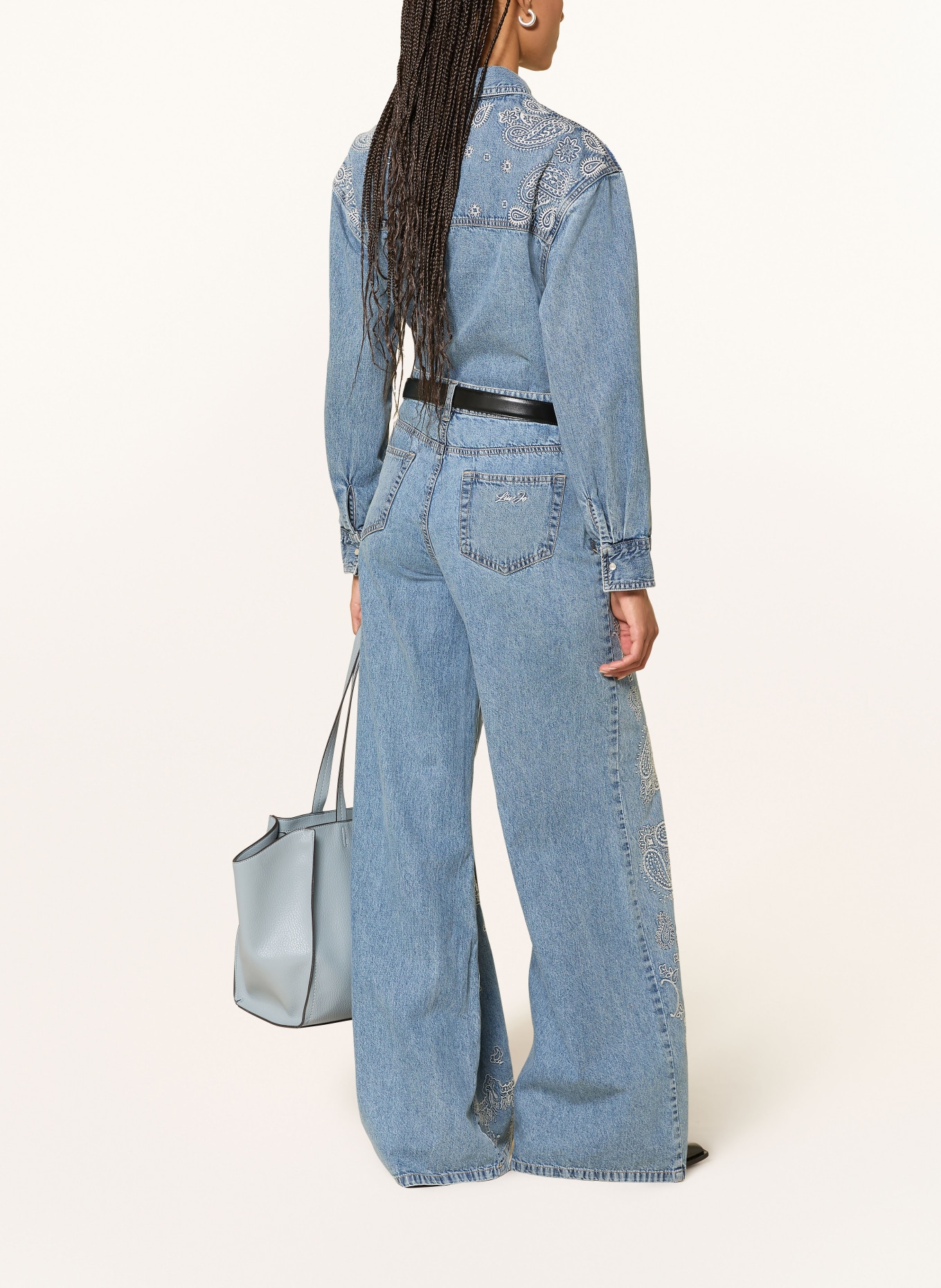 LIU JO Wide Leg Jeans: 79016 Den.Blue ind.embro.w