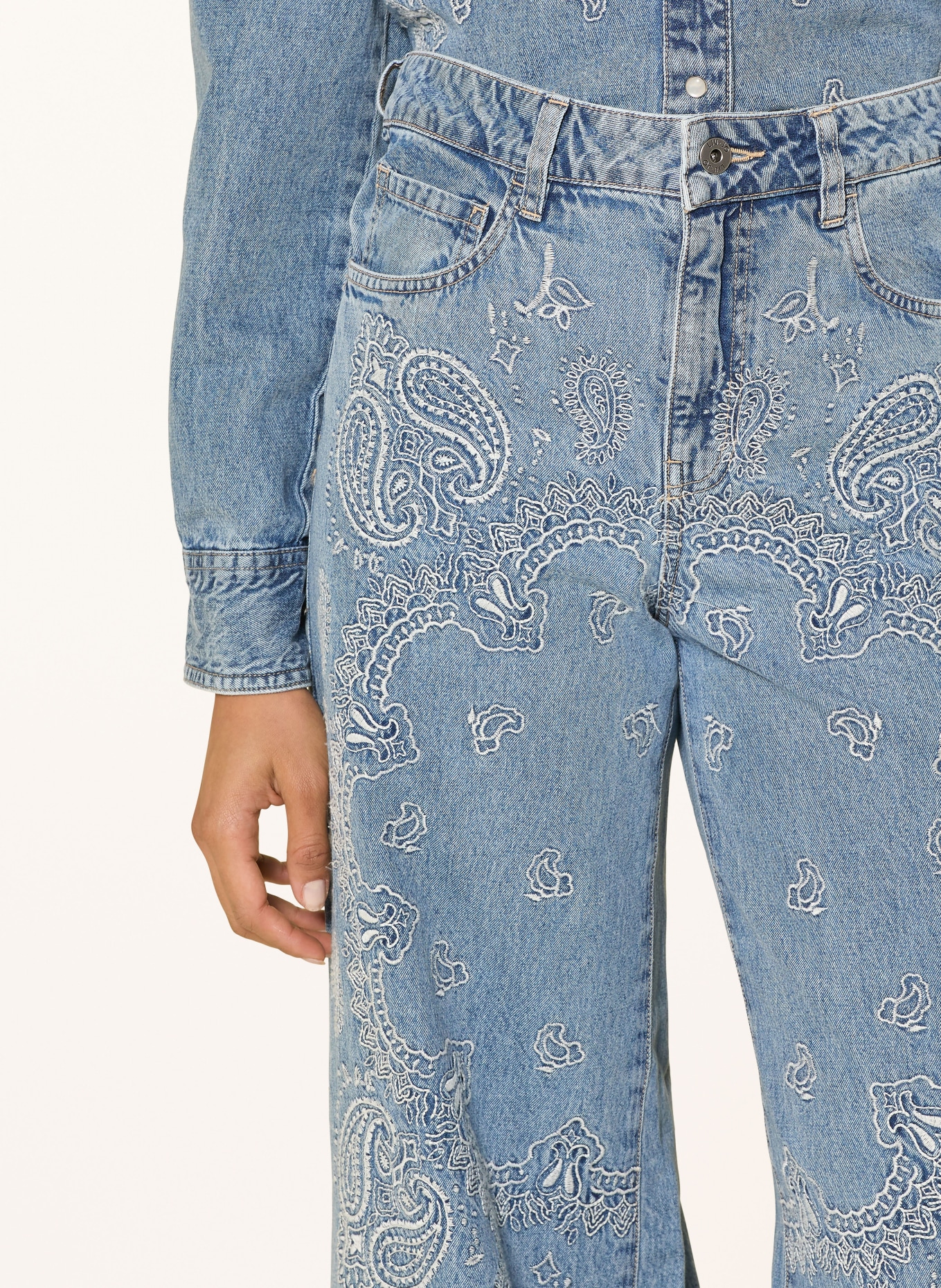 LIU JO Wide Leg Jeans: 79016 Den.Blue ind.embro.w