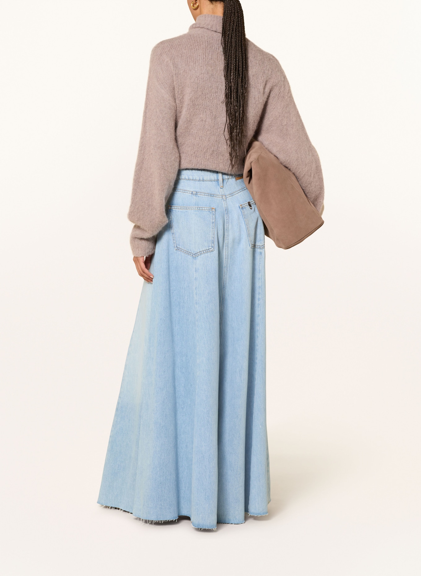 LIU JO Jeansrock mit Schmucksteinen: HELLBLAU