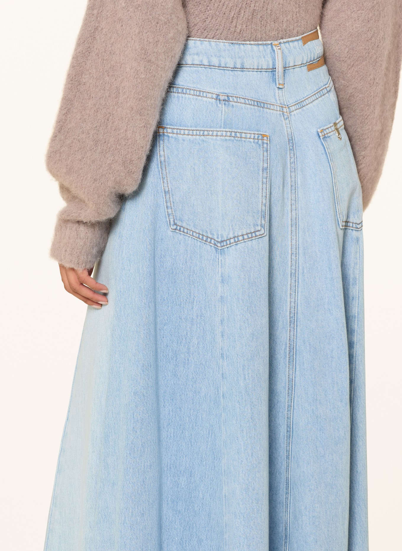 LIU JO Jeansrock mit Schmucksteinen: HELLBLAU