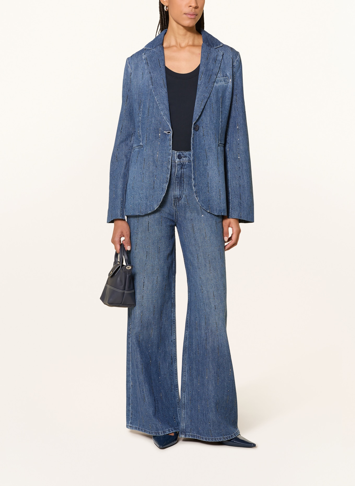 LIU JO Jeansblazer mit Schmucksteinen: BLAU