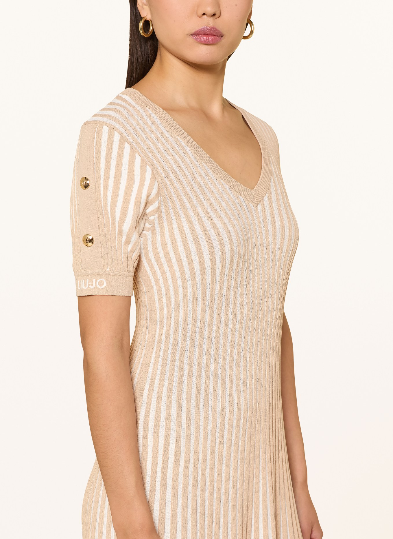 LIU JO Strickkleid: BEIGE / CREME